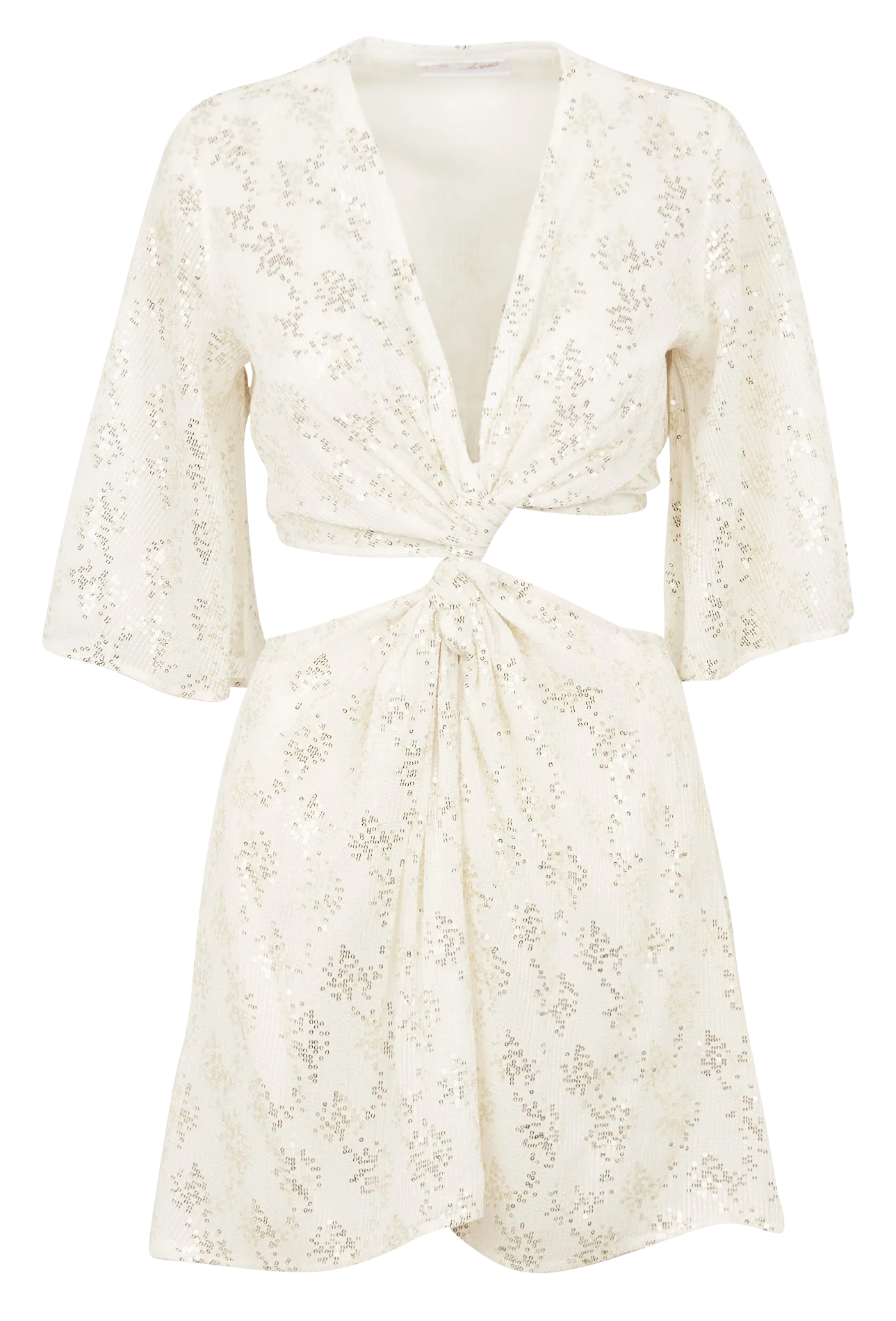 Robe courte ouverte à sequins Blanc SEVERINE