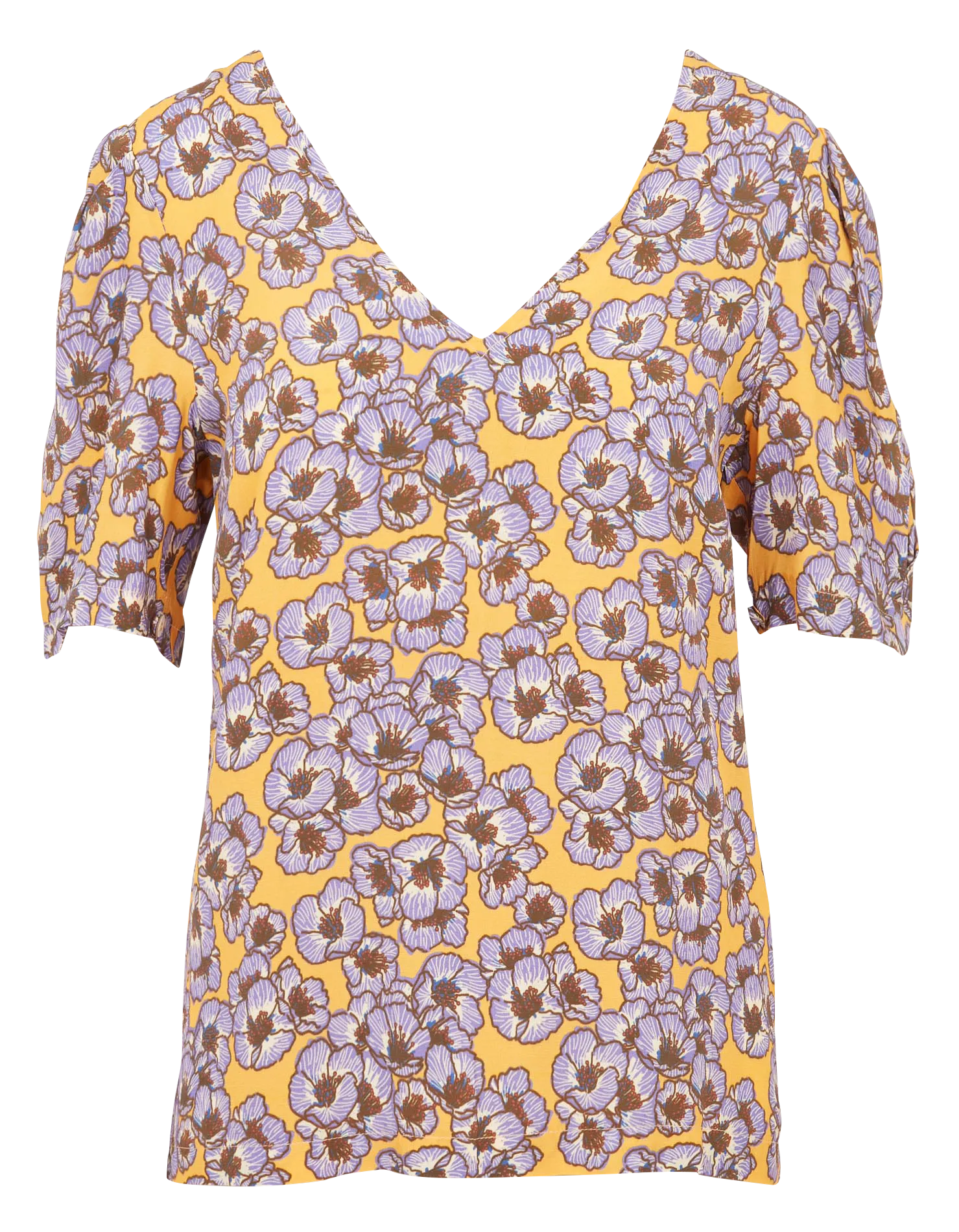 Top col V à imprimé floral Multicolore BOUDEUSE