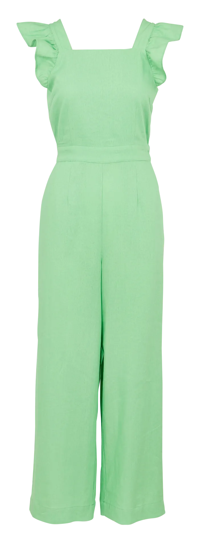 Combinaison col carré en lin mélangé Vert SUMMER