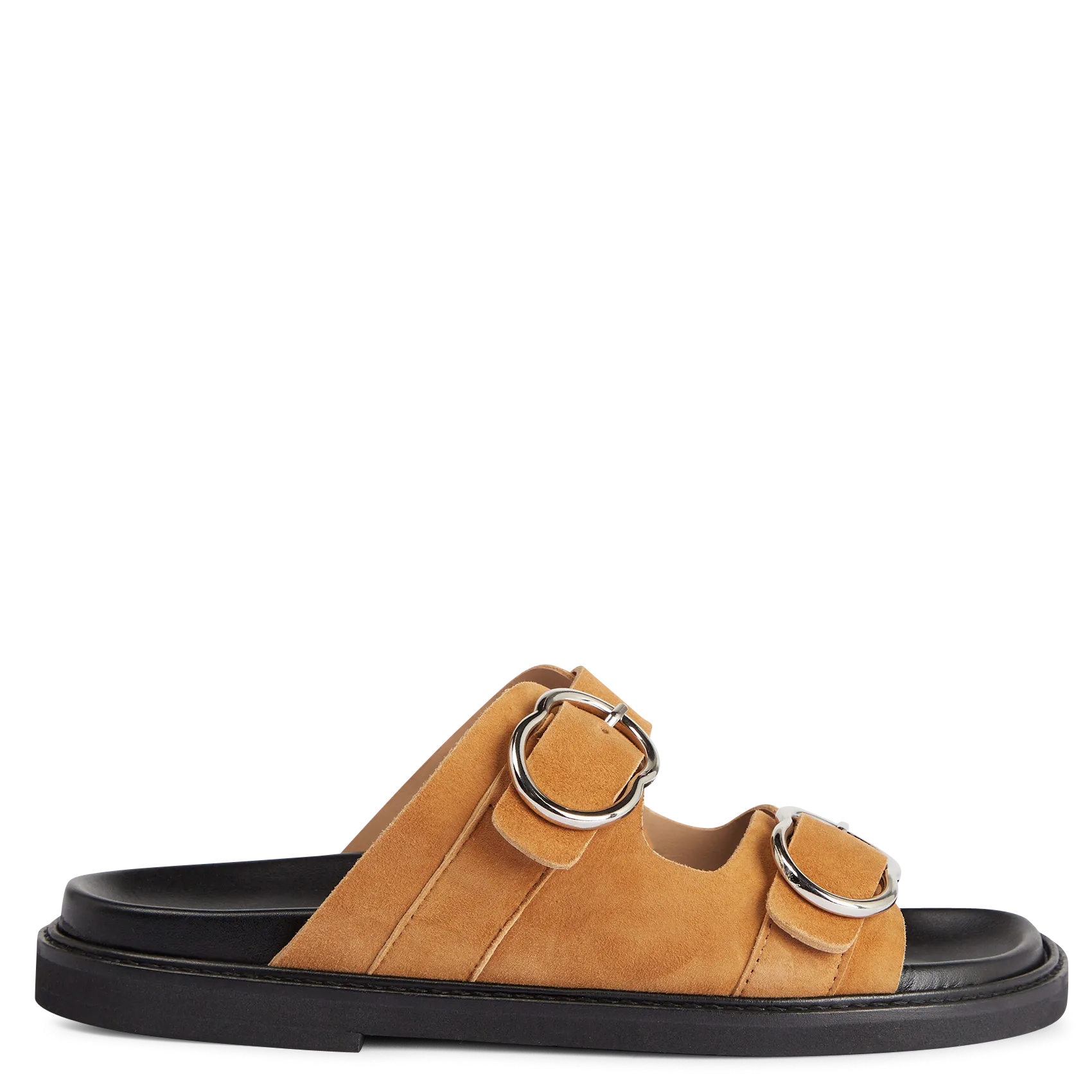 Sandales plates en cuir Beige GWEN