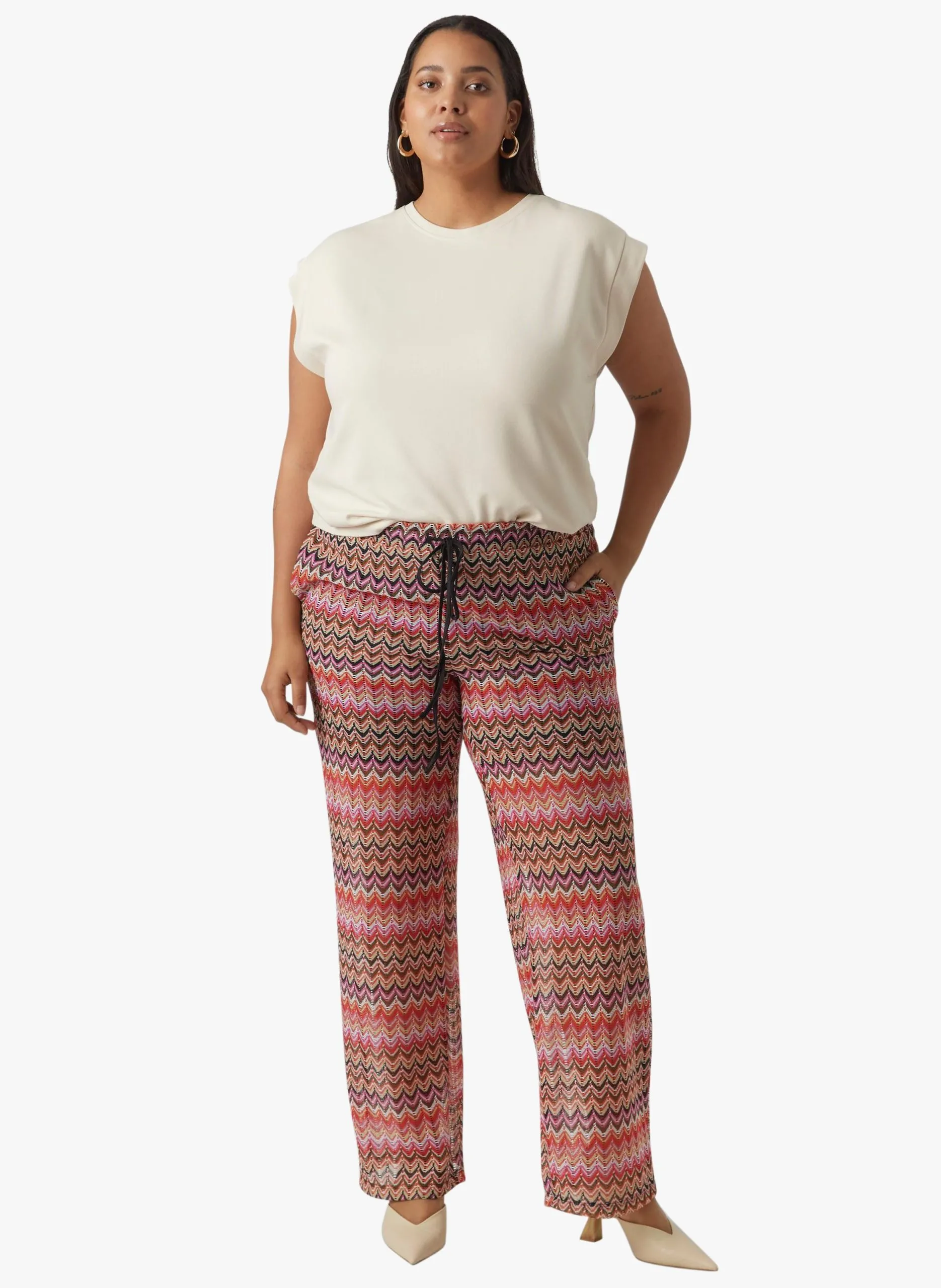 Pantalon fluide imprimé Orange DICTE