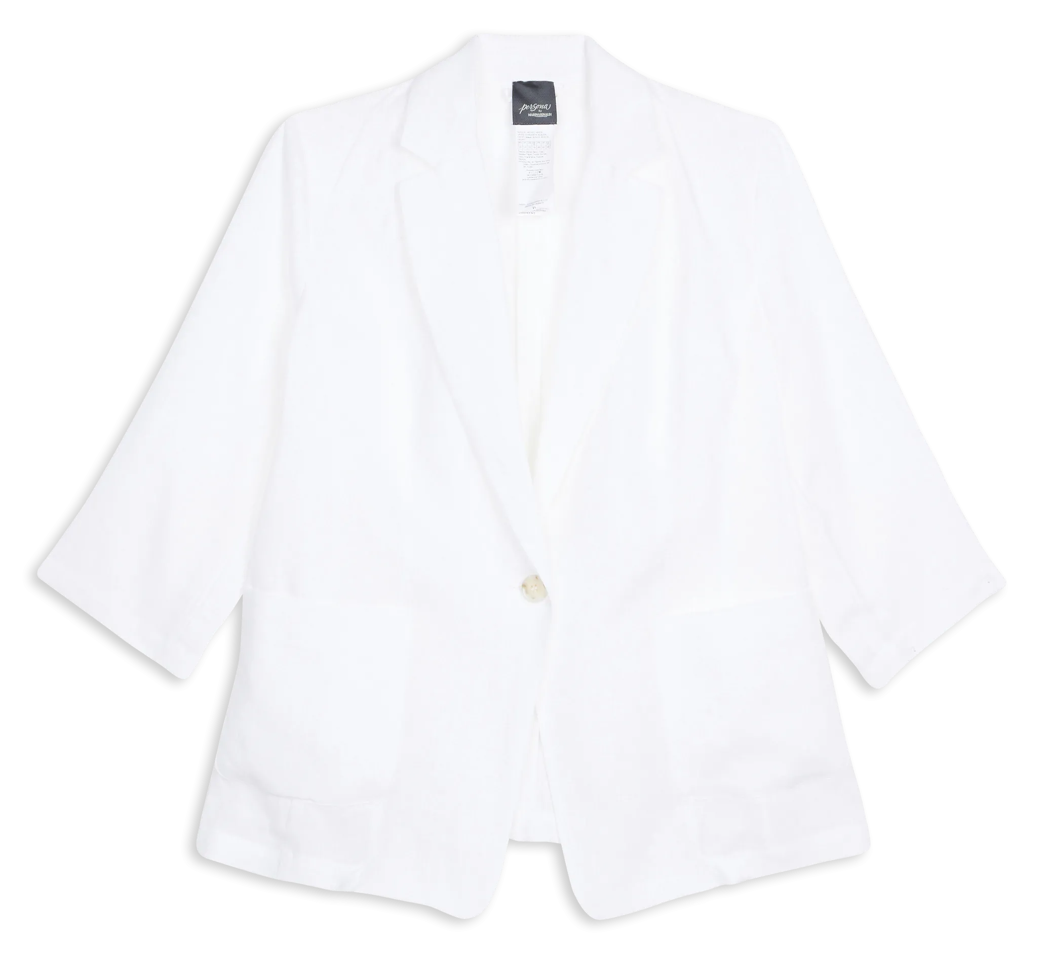 Veste col tailleur en lin Blanc CARACAS