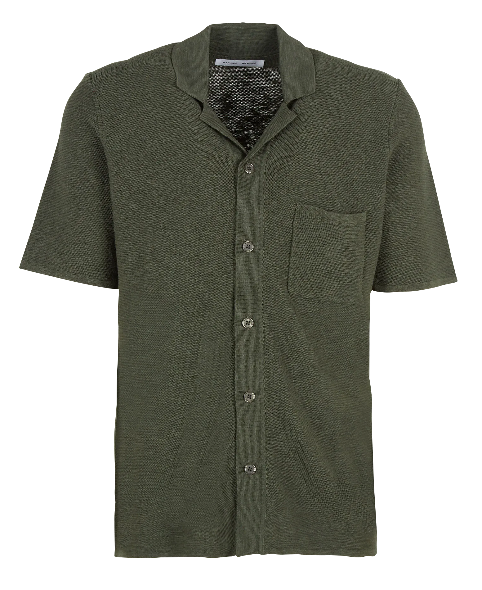 Polo regular-fit en coton bio et en lin mélangés Kaki LARRY