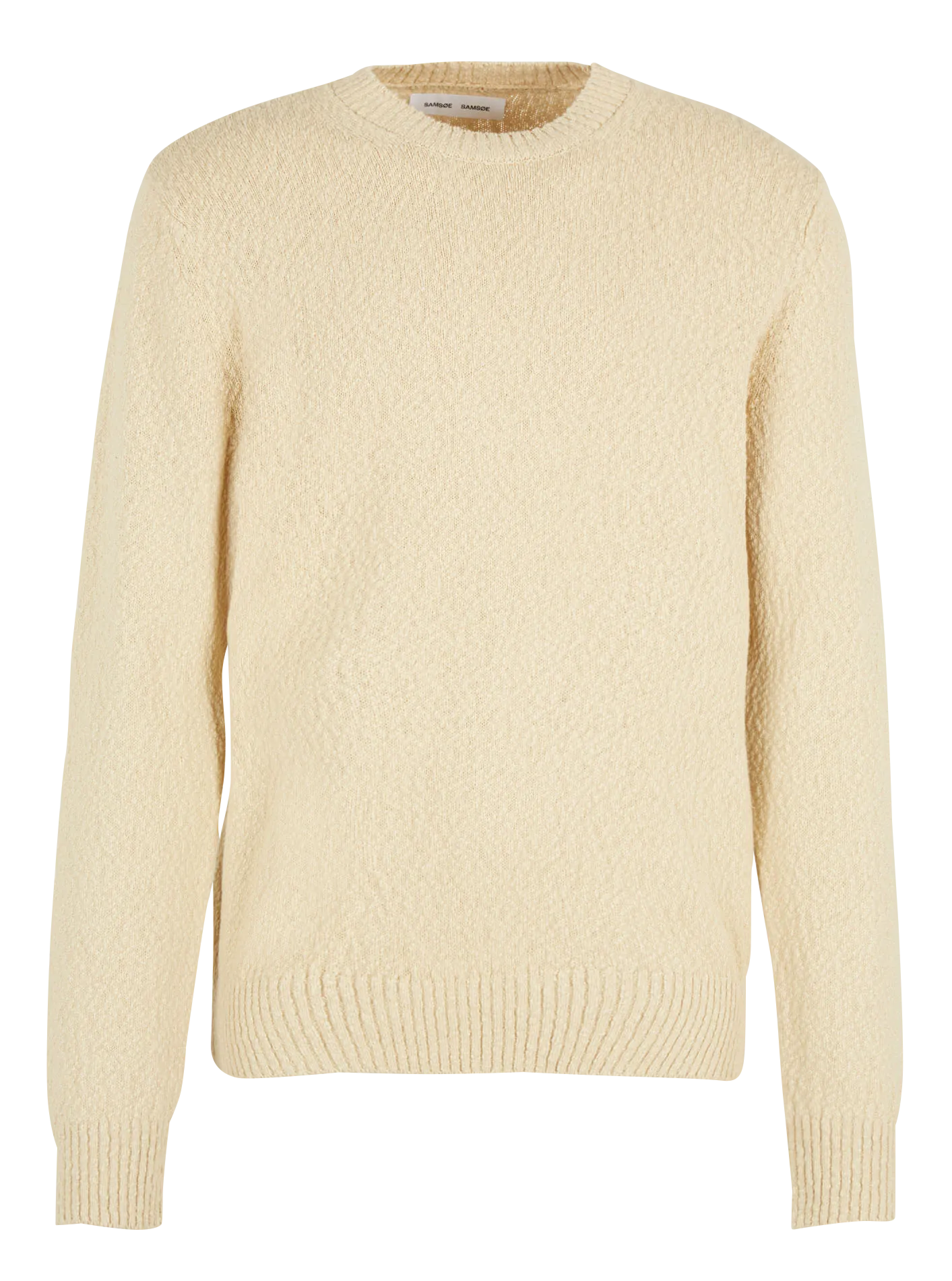 Pull col rond en coton biologique Beige RAY