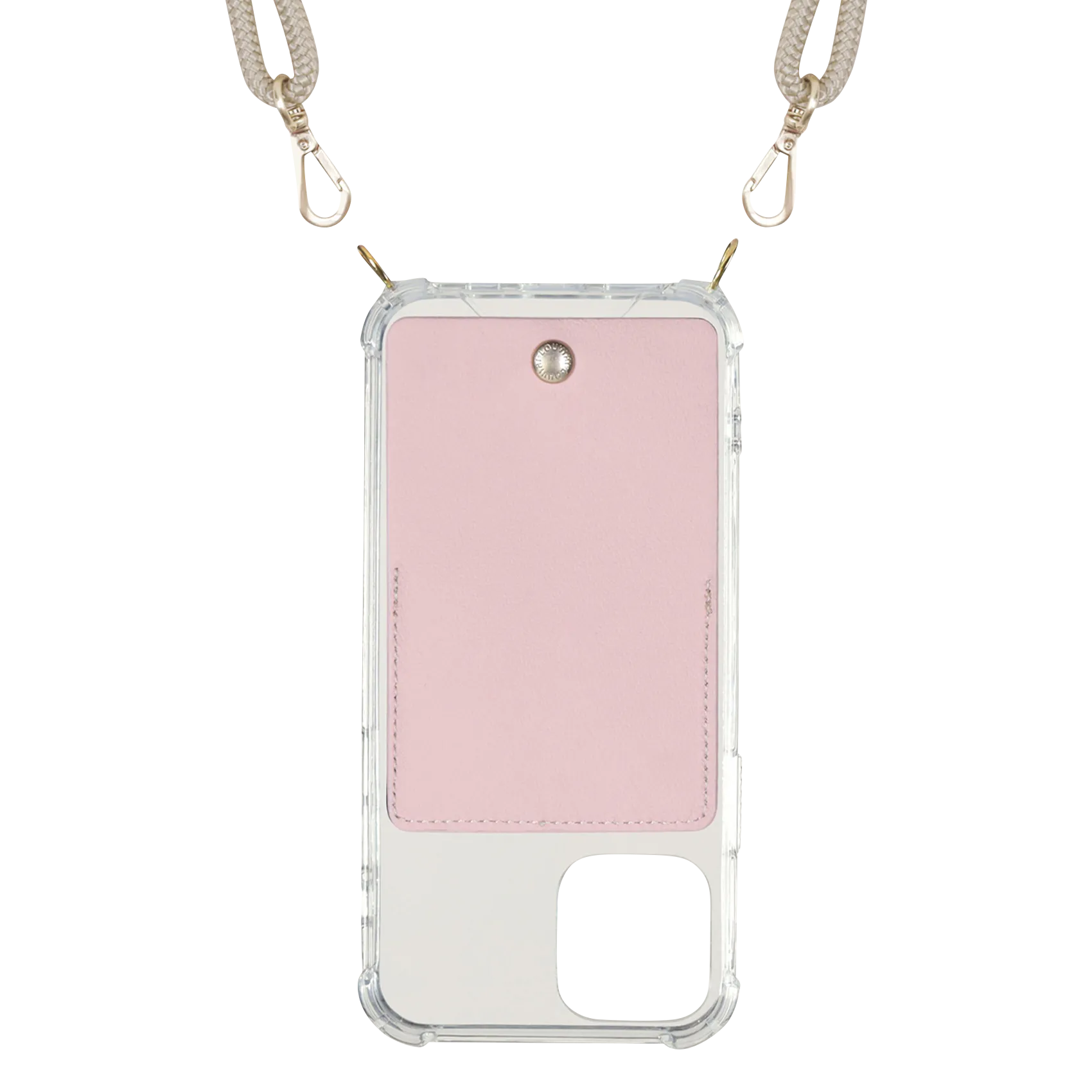 Etui pour iPhone avec pochette en cuir Rose YVES