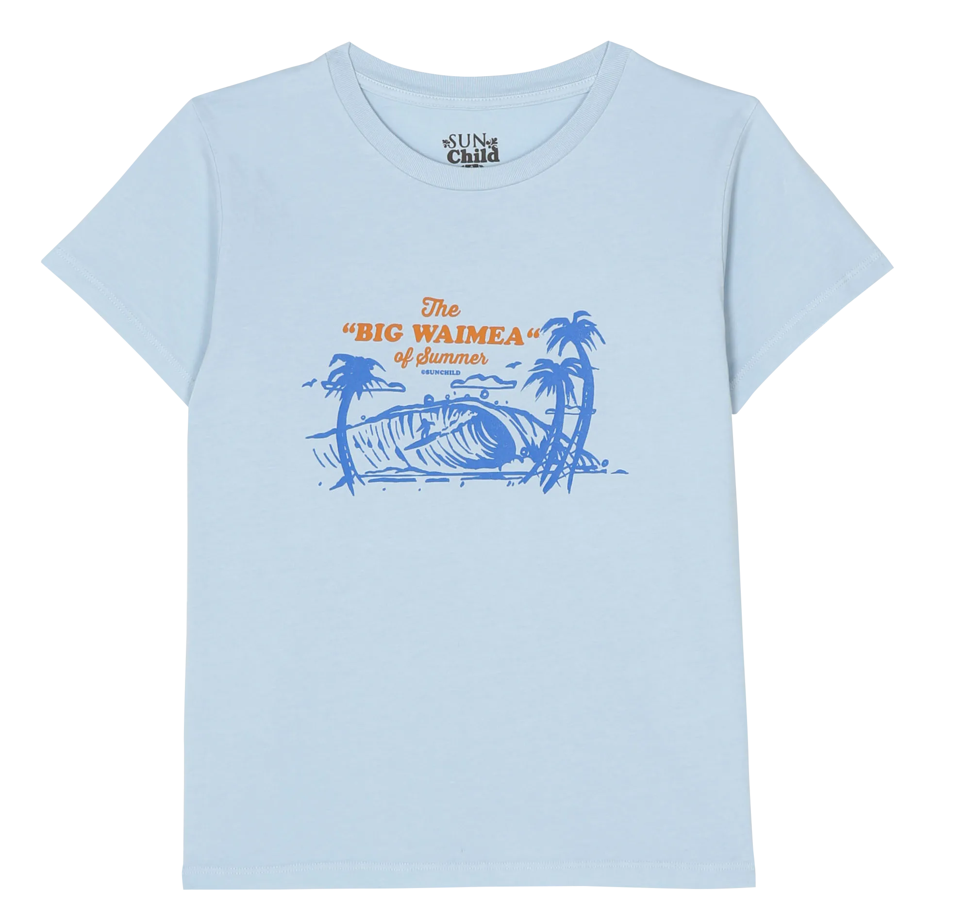 Tee-shirt col rond imprimé en coton Bleu WAIMEA
