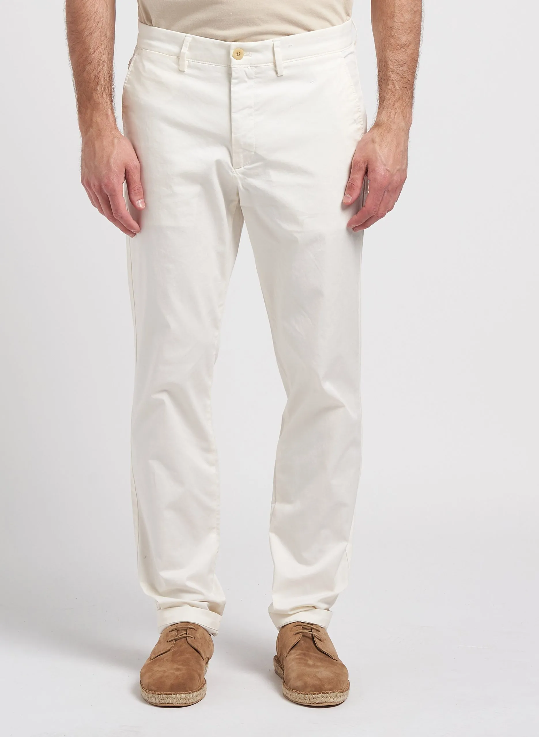 Chino slim-fit en coton mélangé Blanc