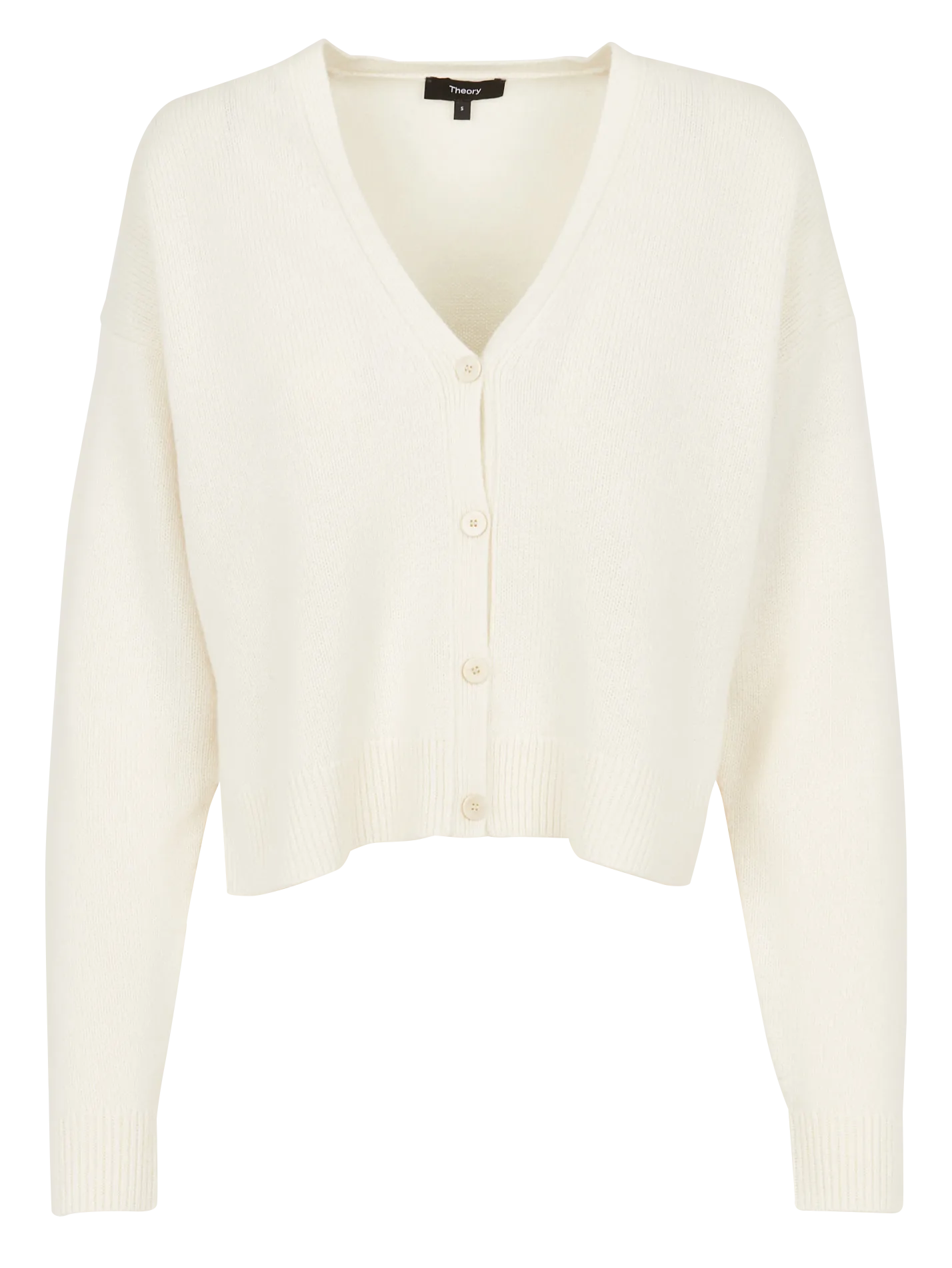 Gilet ample col V en laine mélangée Blanc