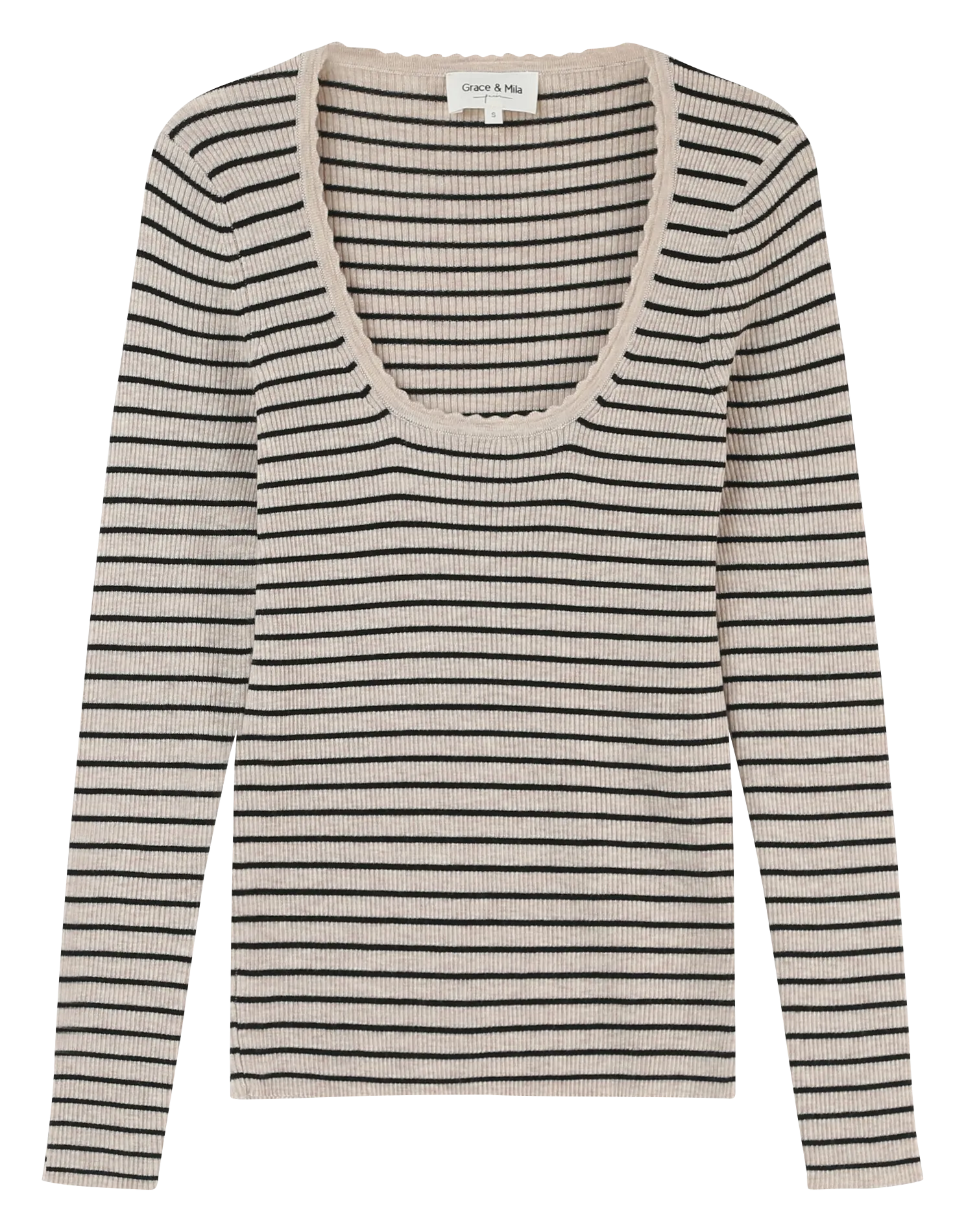 Pull ajusté col carré côtelé Multicolore LABOETIE