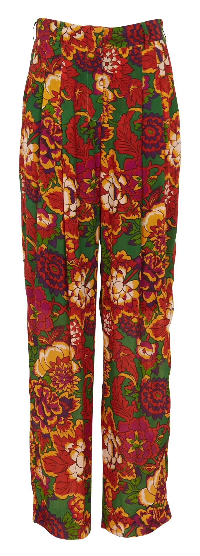 Pantalon taille haute droit imprimé Multicolore MARIUS