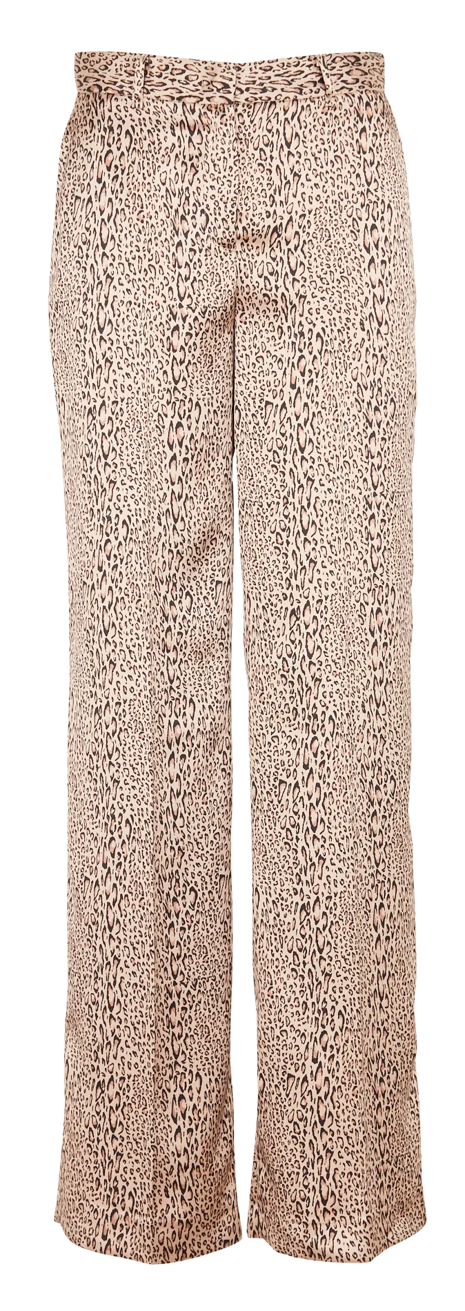Pantalon à pince imprimé léopard Marron