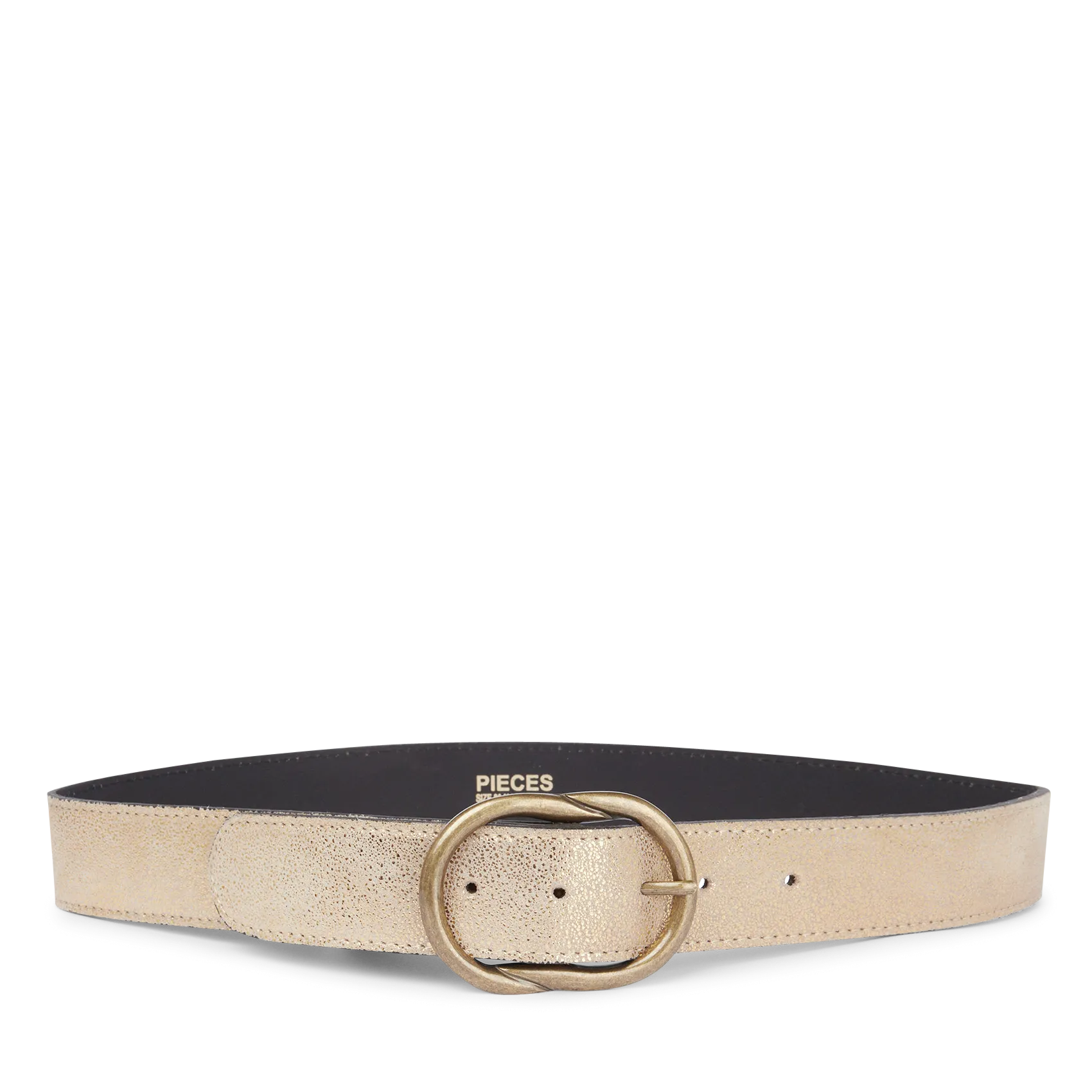 Ceinture en cuir velours métallisé Doré LAURA