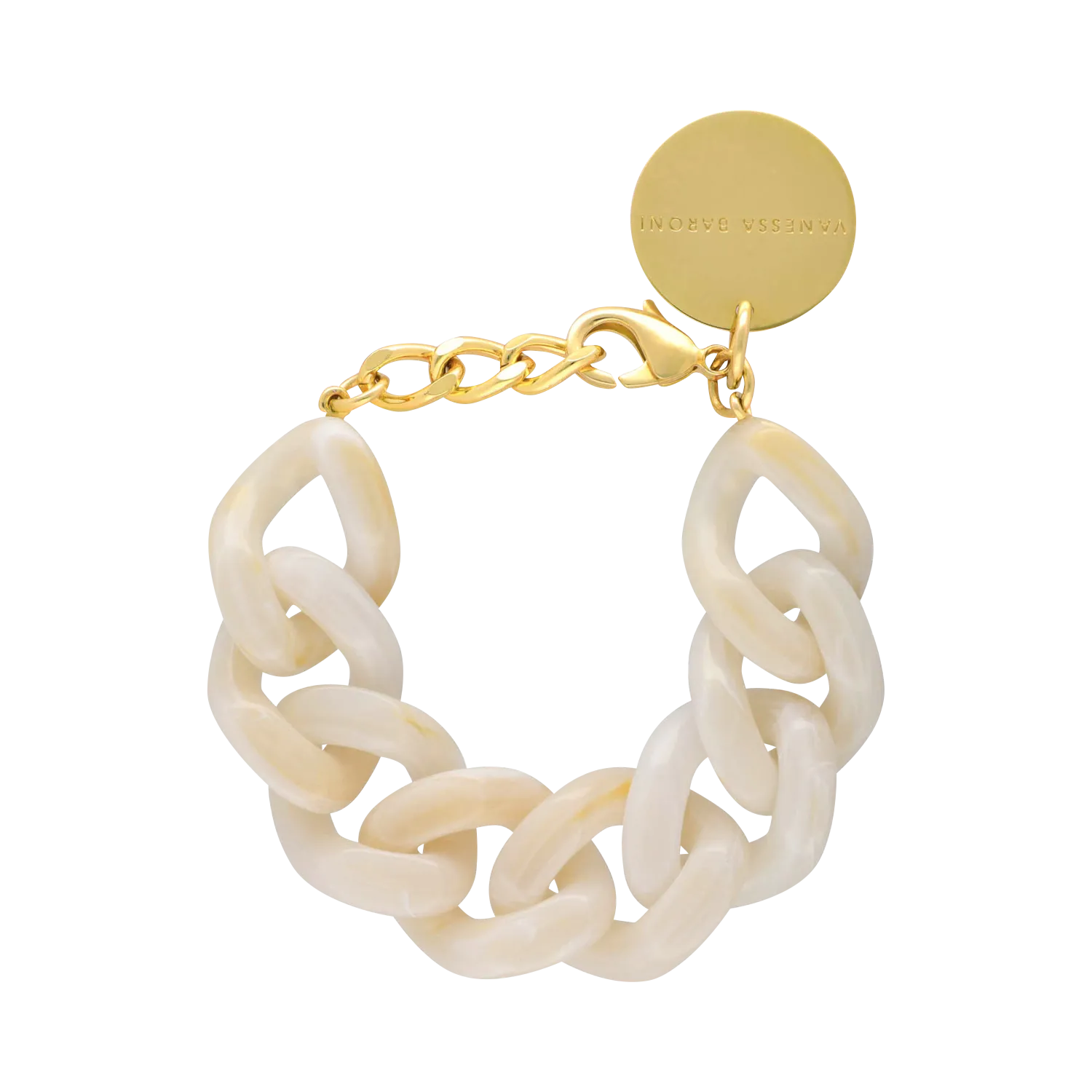 Bracelet à grands maillons marbrés Blanc GREAT