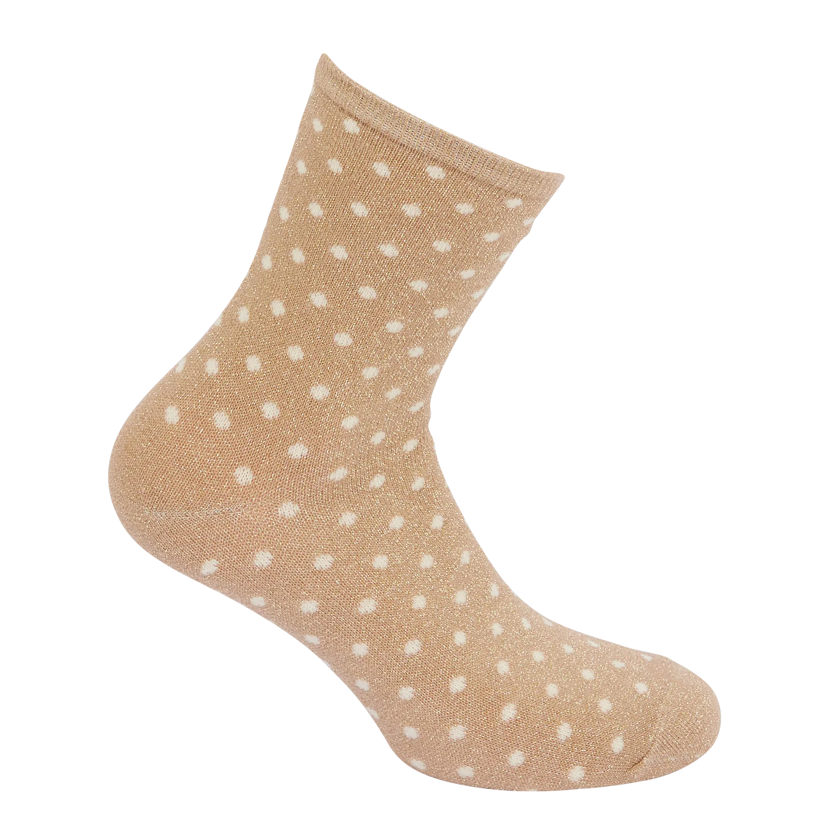 Chaussettes pailletées à pois en coton mélangé Marron