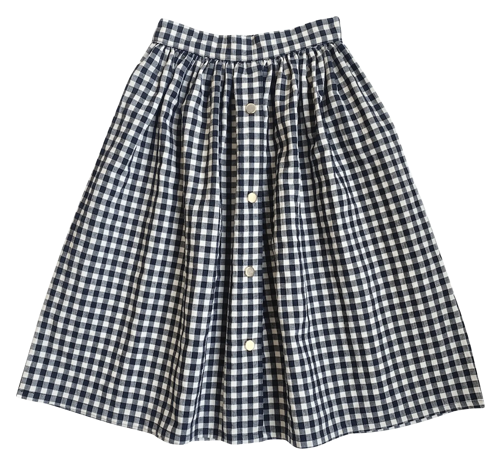 Jupe courte imprimée vichy en coton Noir NEELA