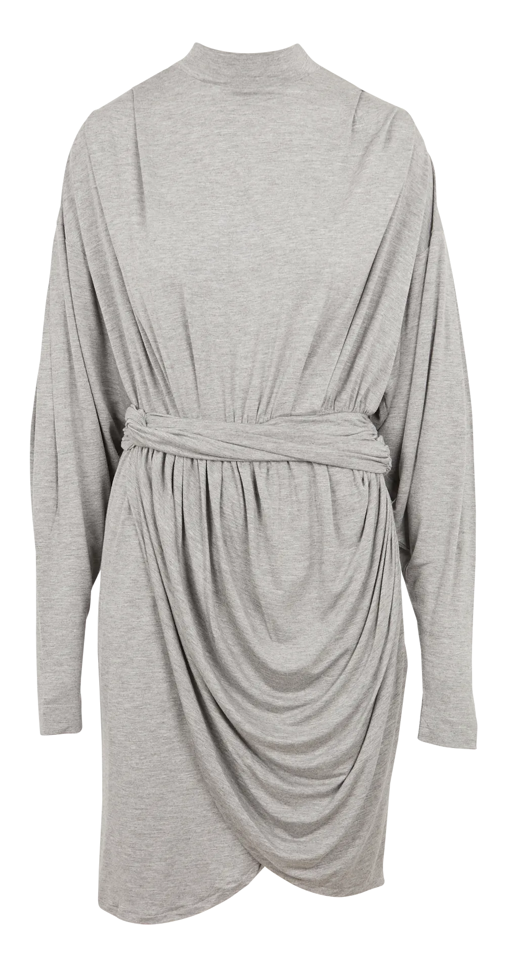 Robe courte col montant drapée Gris MAELIE