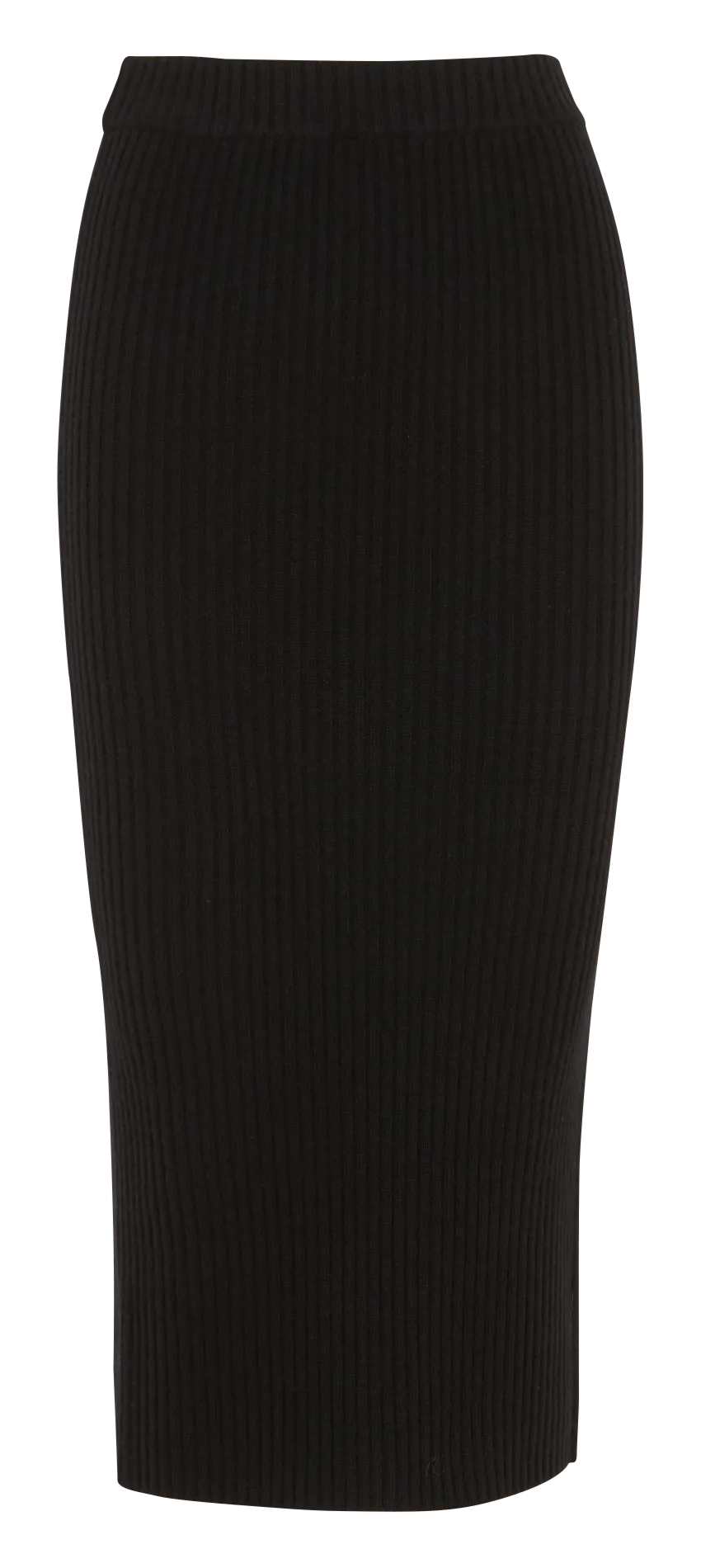 Jupe midi droite en laine mélangée Noir KENLO