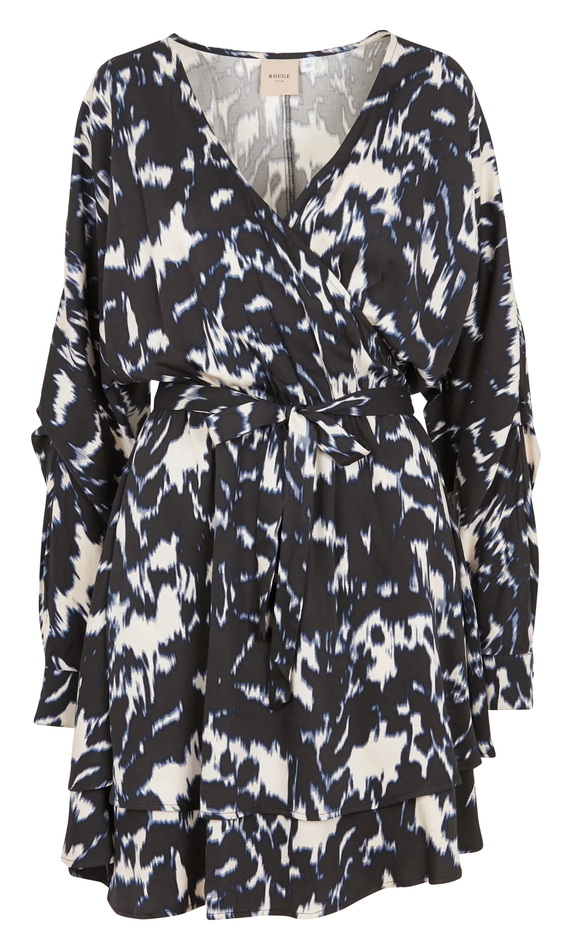 Robe courte cintrée col V à imprimé Bleu ZENDAYA