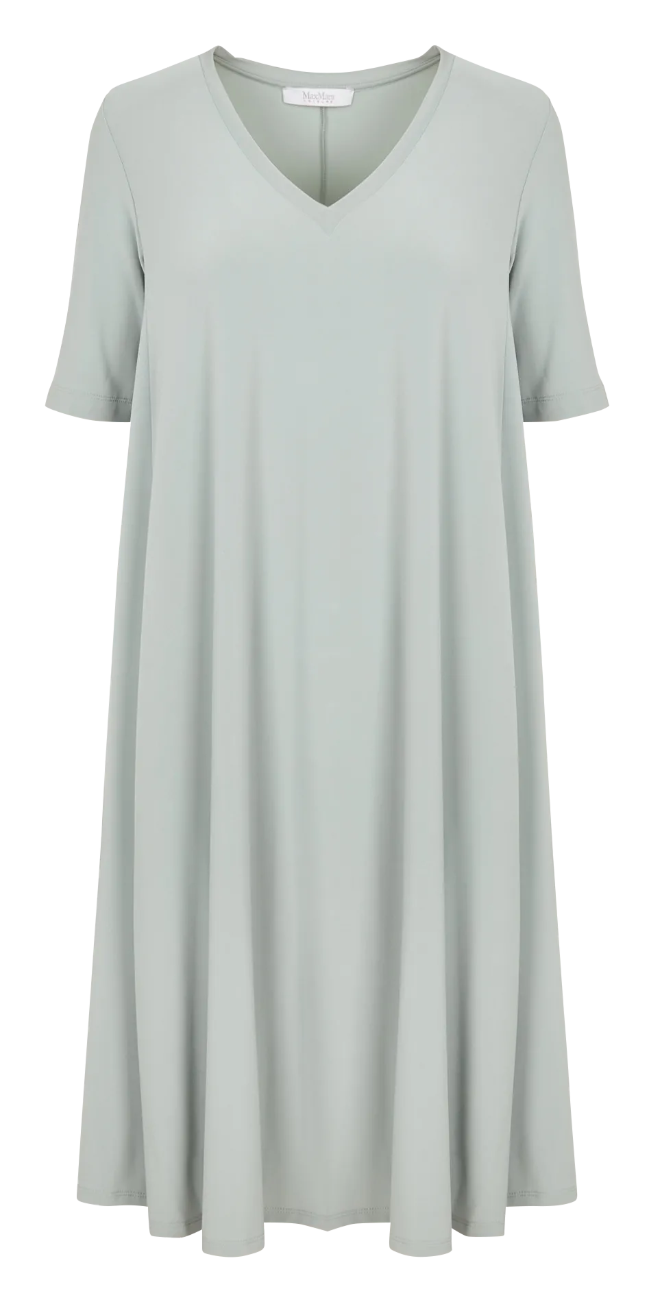 Robe midi droite à encolure V Vert LEMBO