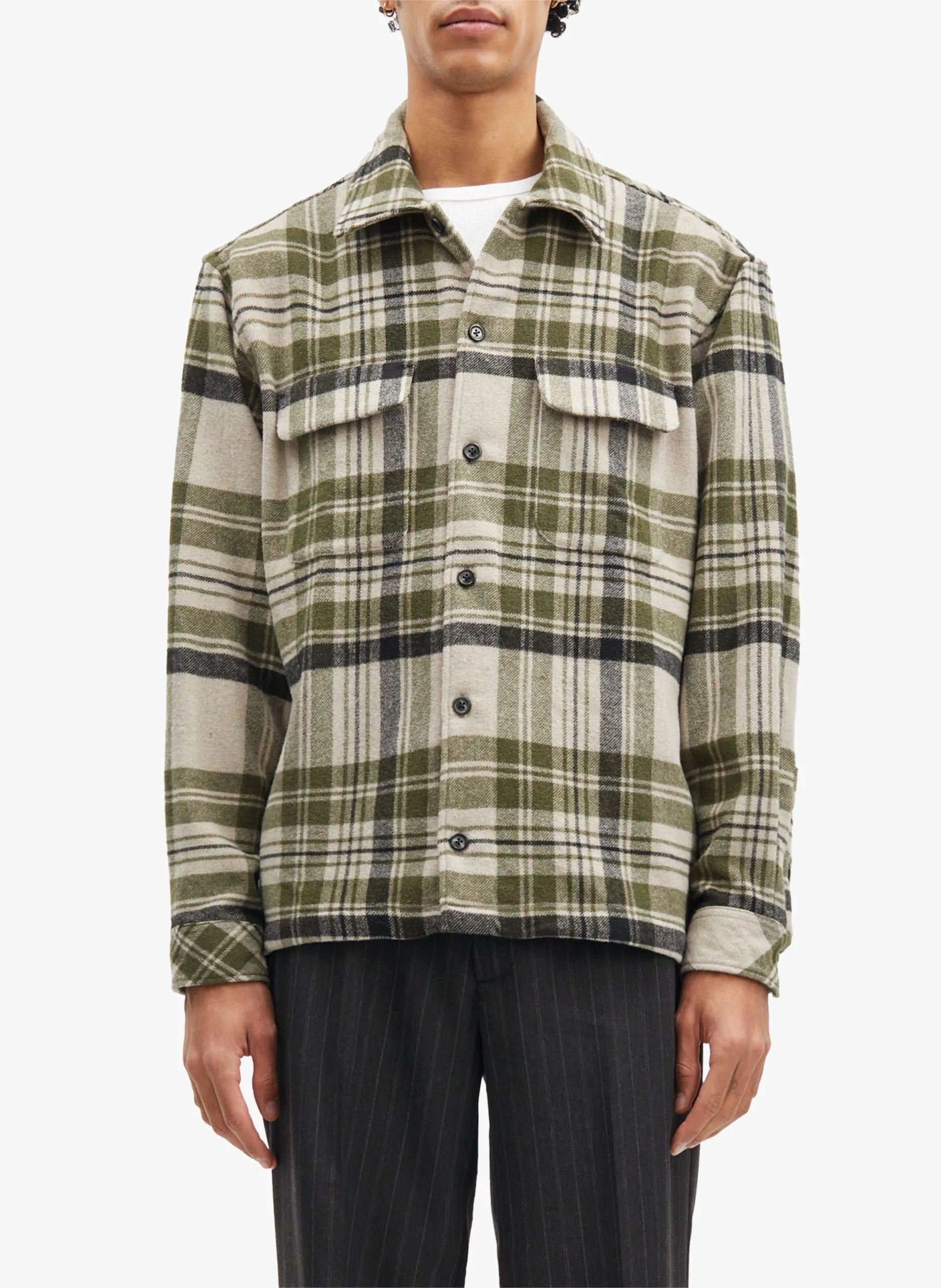 Surchemise à carreaux en flanelle de coton Vert CASTOR