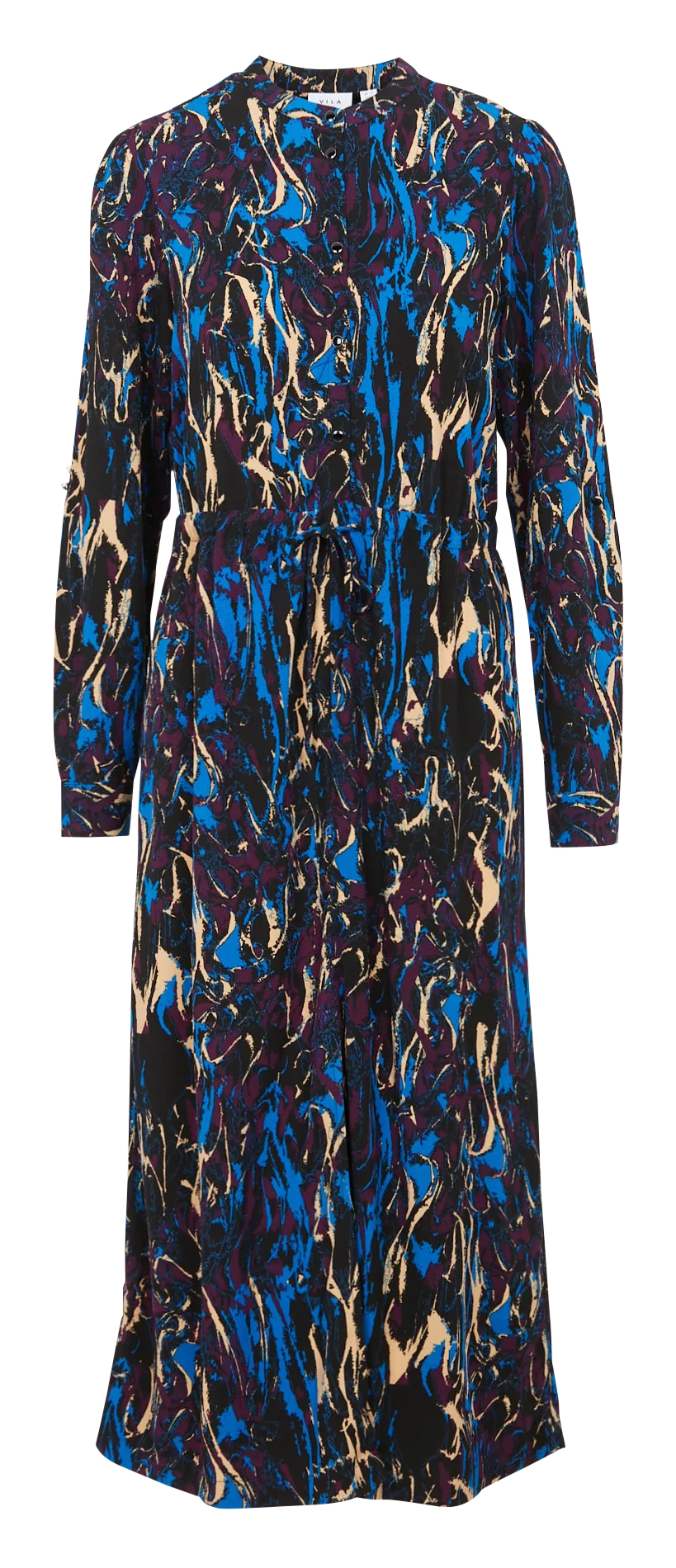 Robe longue col rond imprimée Noir ZUGI ALMA