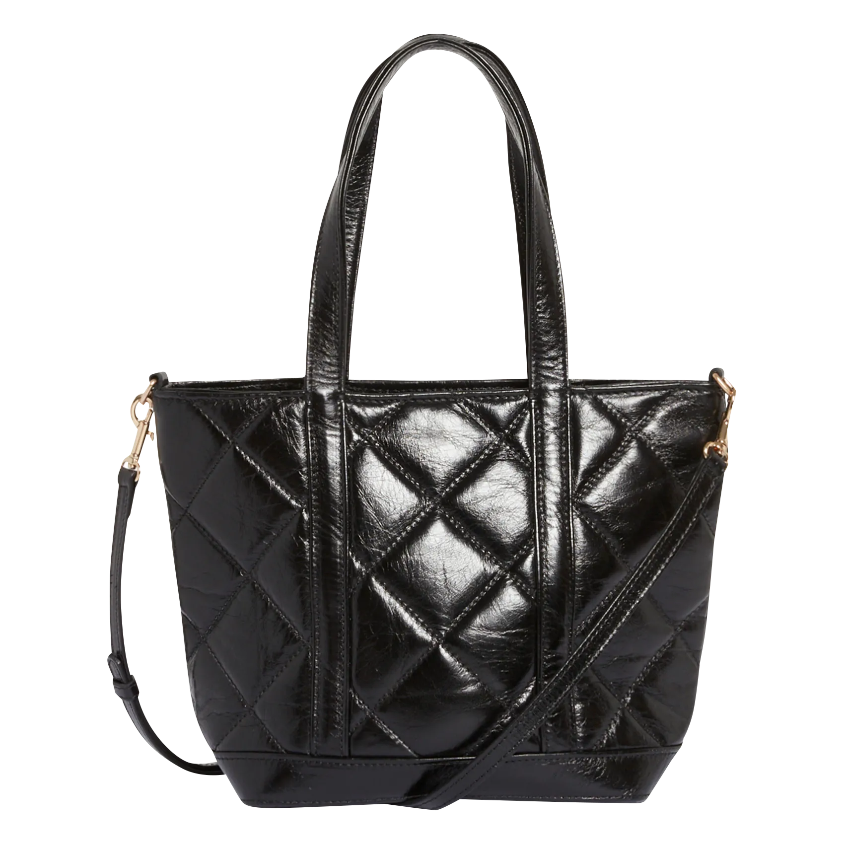 Sac épaule matelassé en cuir Noir CABAS S