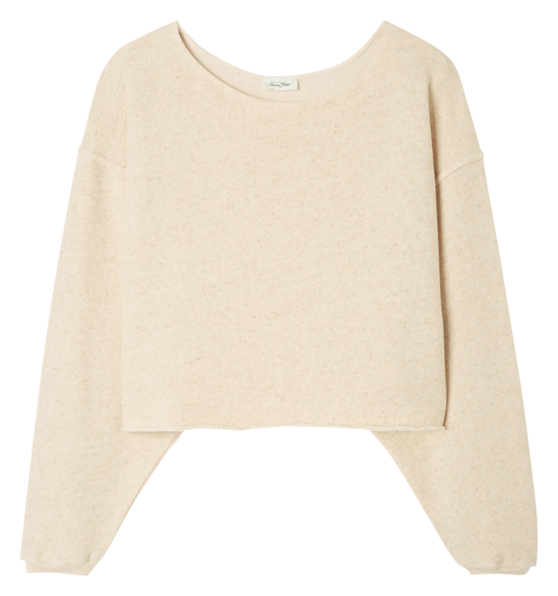 Sweat col bateau en coton bio et lin Beige ITONAY