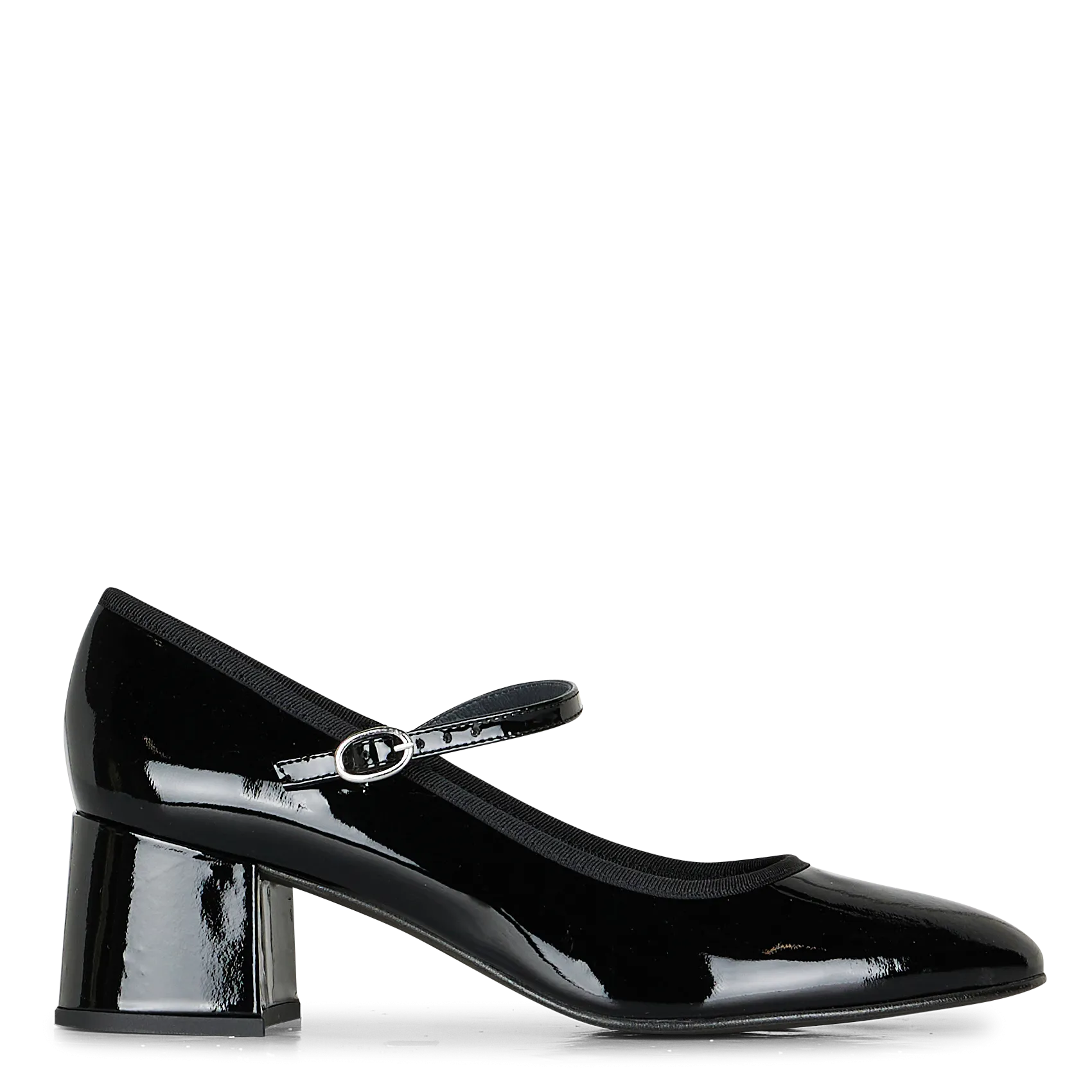 Babies à talons en cuir verni Noir DALMATIE