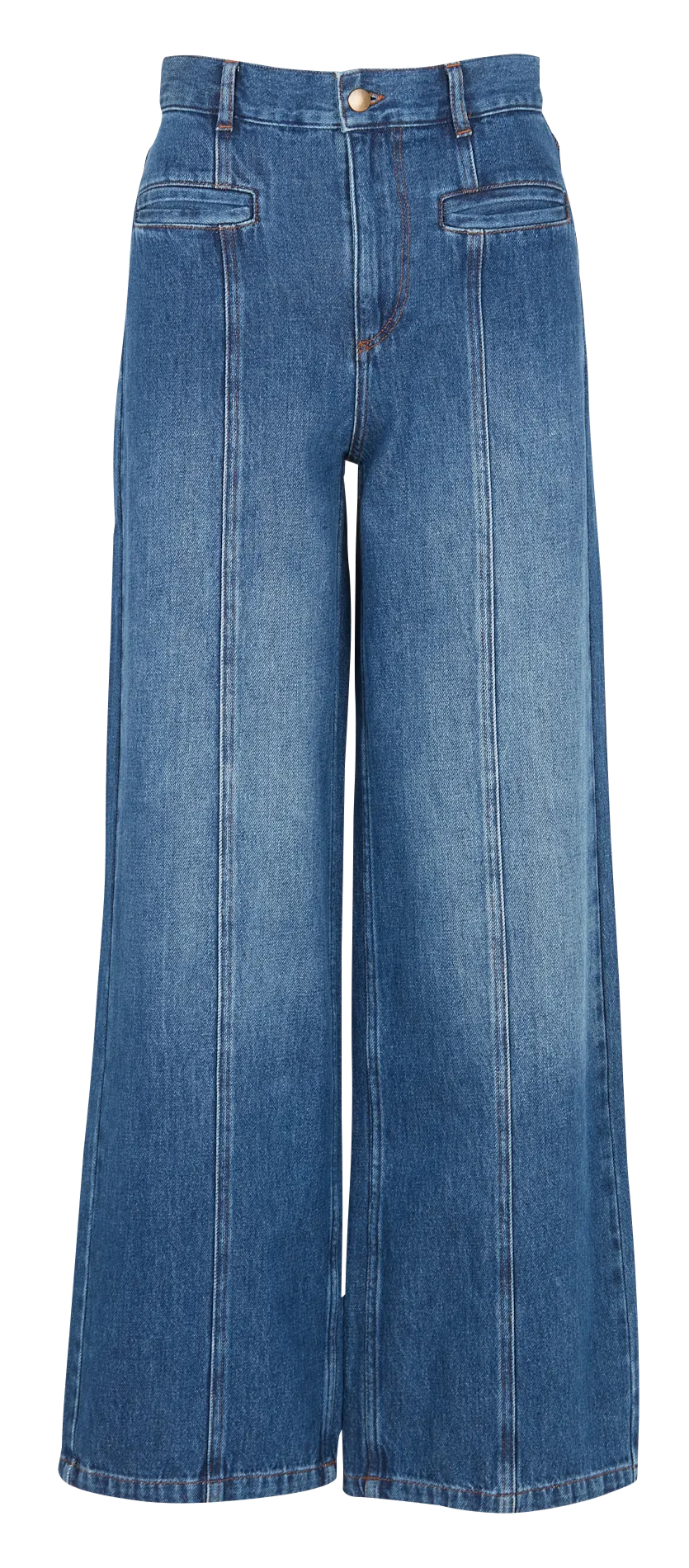 Jean large taille haute Bleu ORIANE