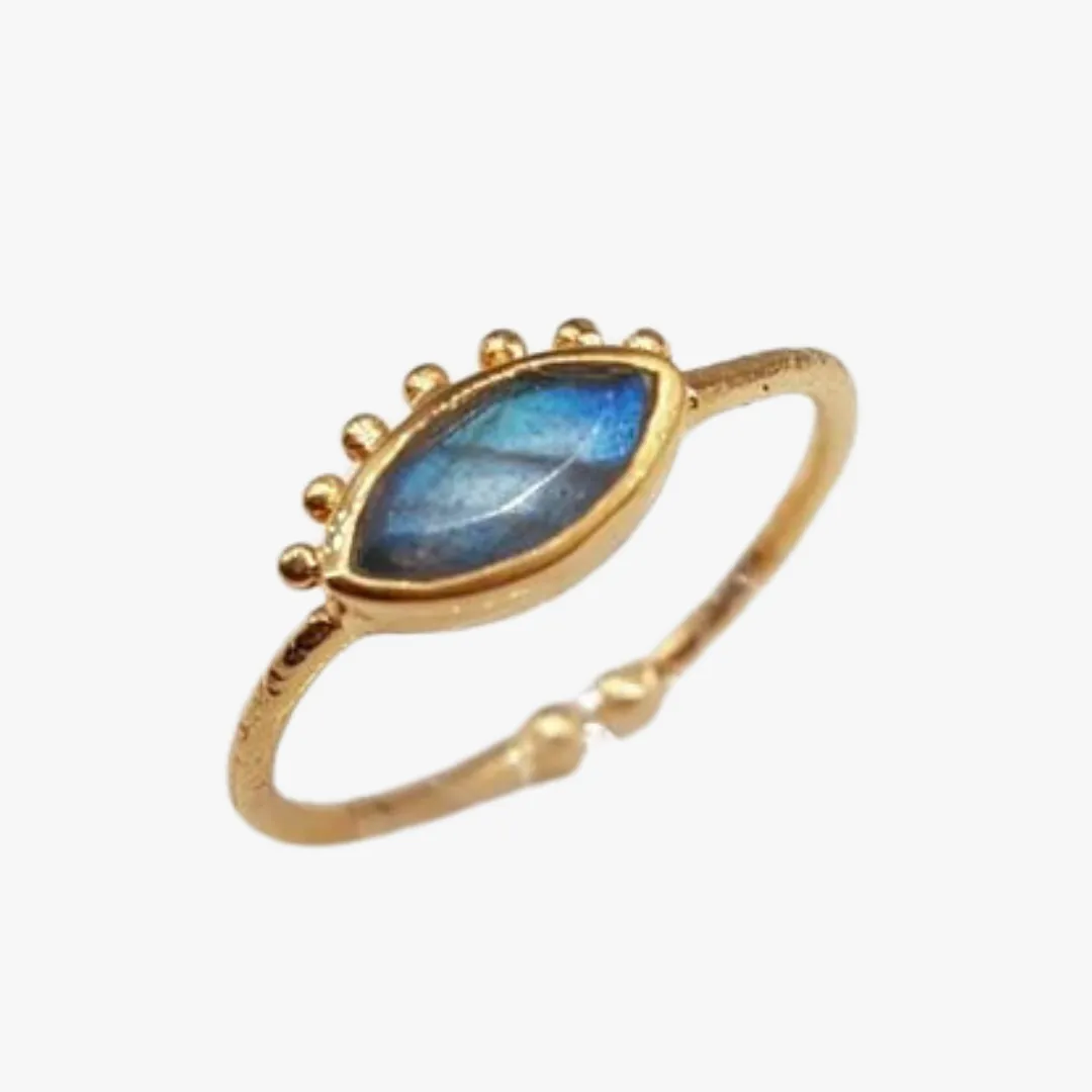 Bague oeil labradorite Bleu IRIS