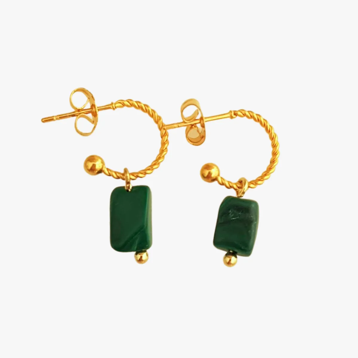Boucles d'oreilles malachite Vert FAME