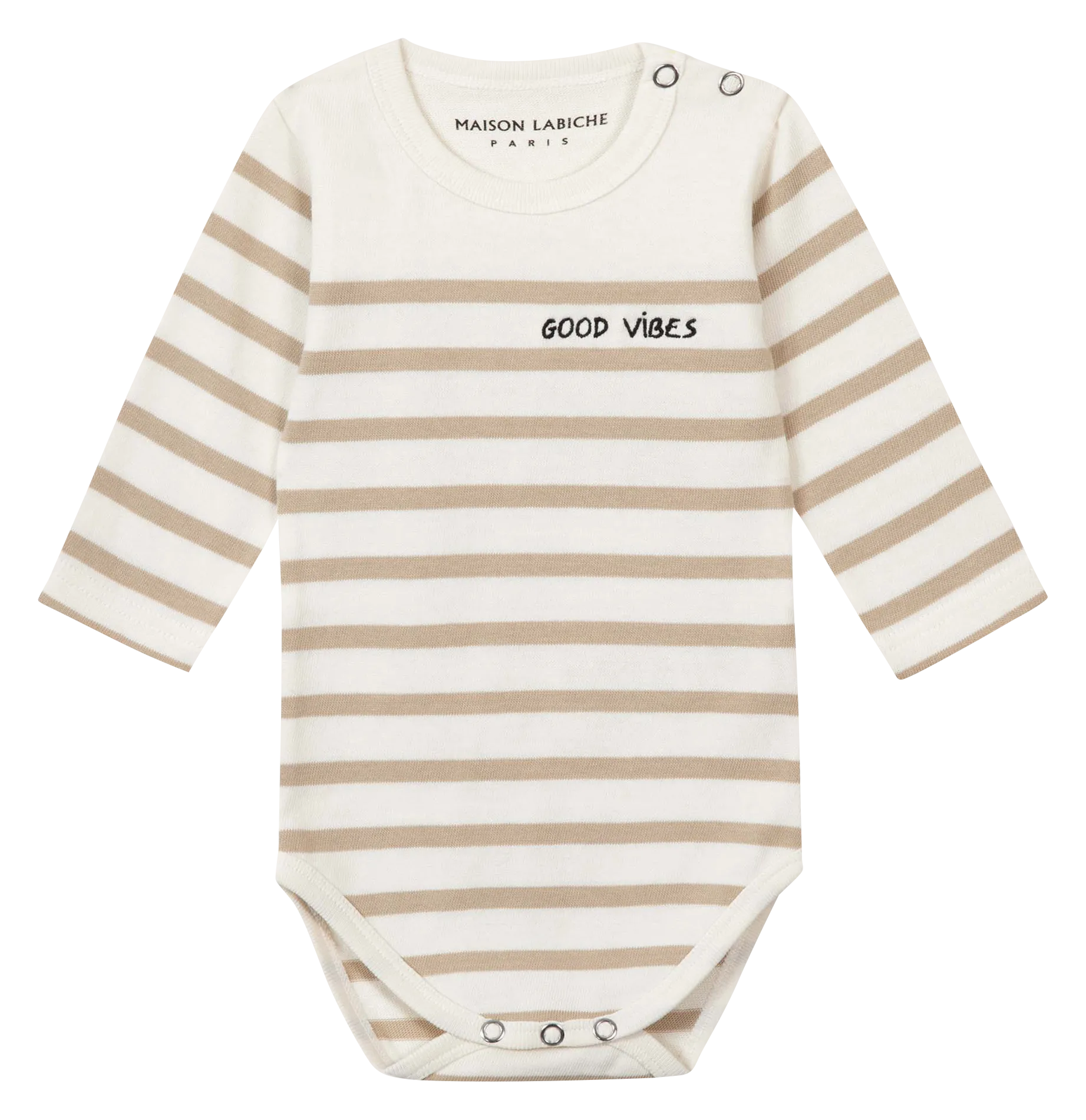 Body marinière "good vibes" en coton bio Blanc MALO GOOD VIBES