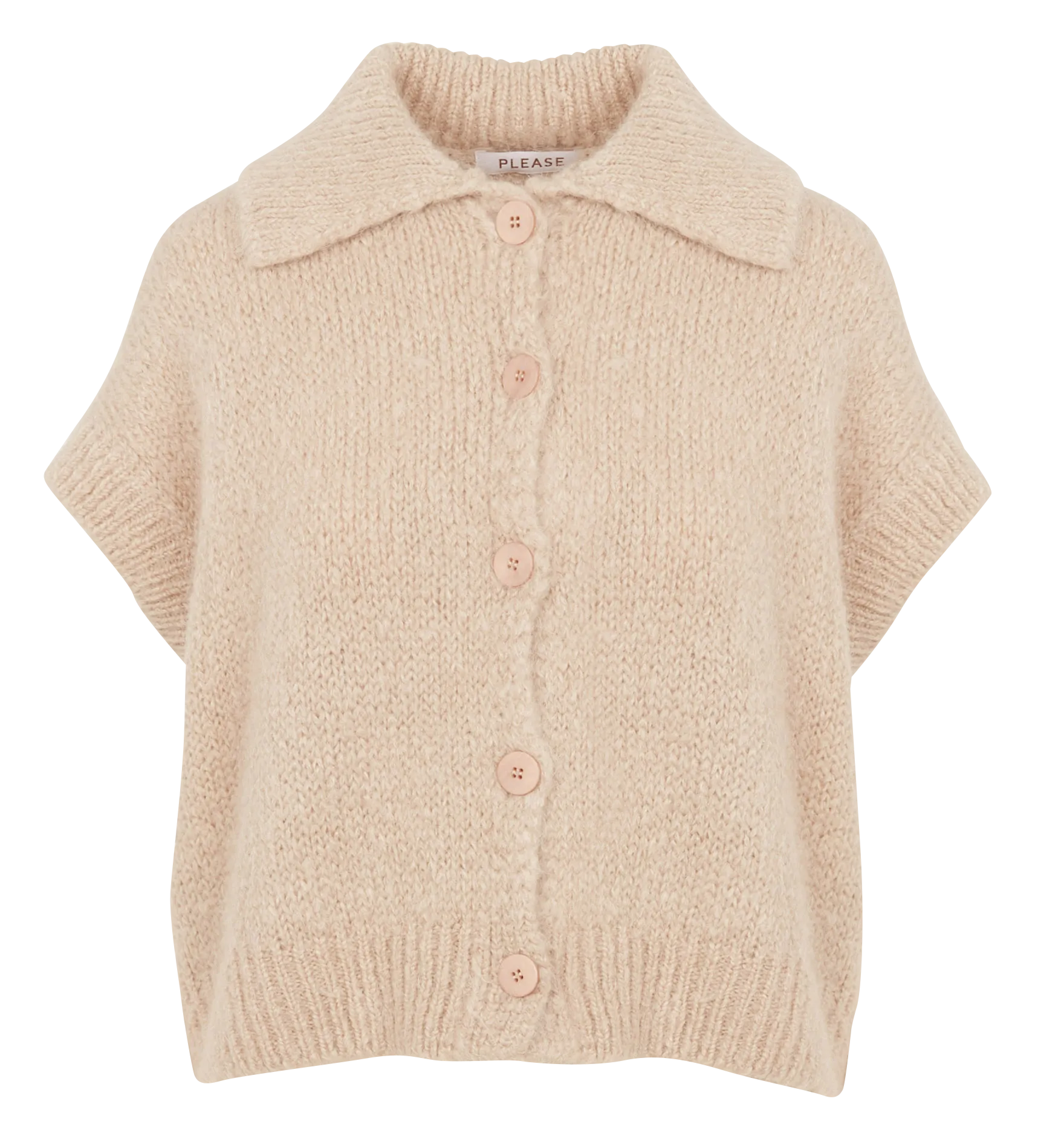 Gilet col classique ample Beige