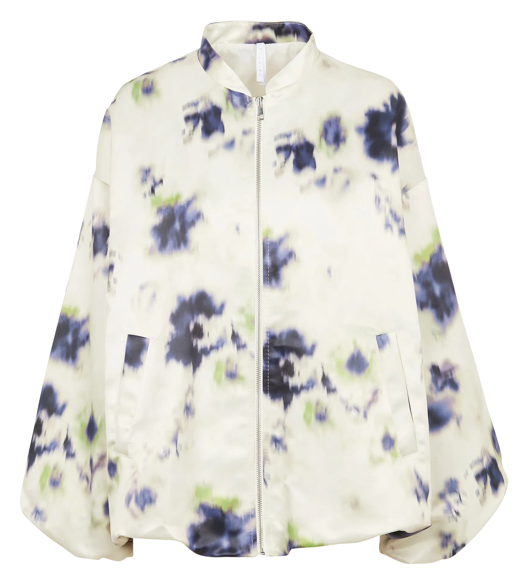 Blouson col rond imprimé Blanc