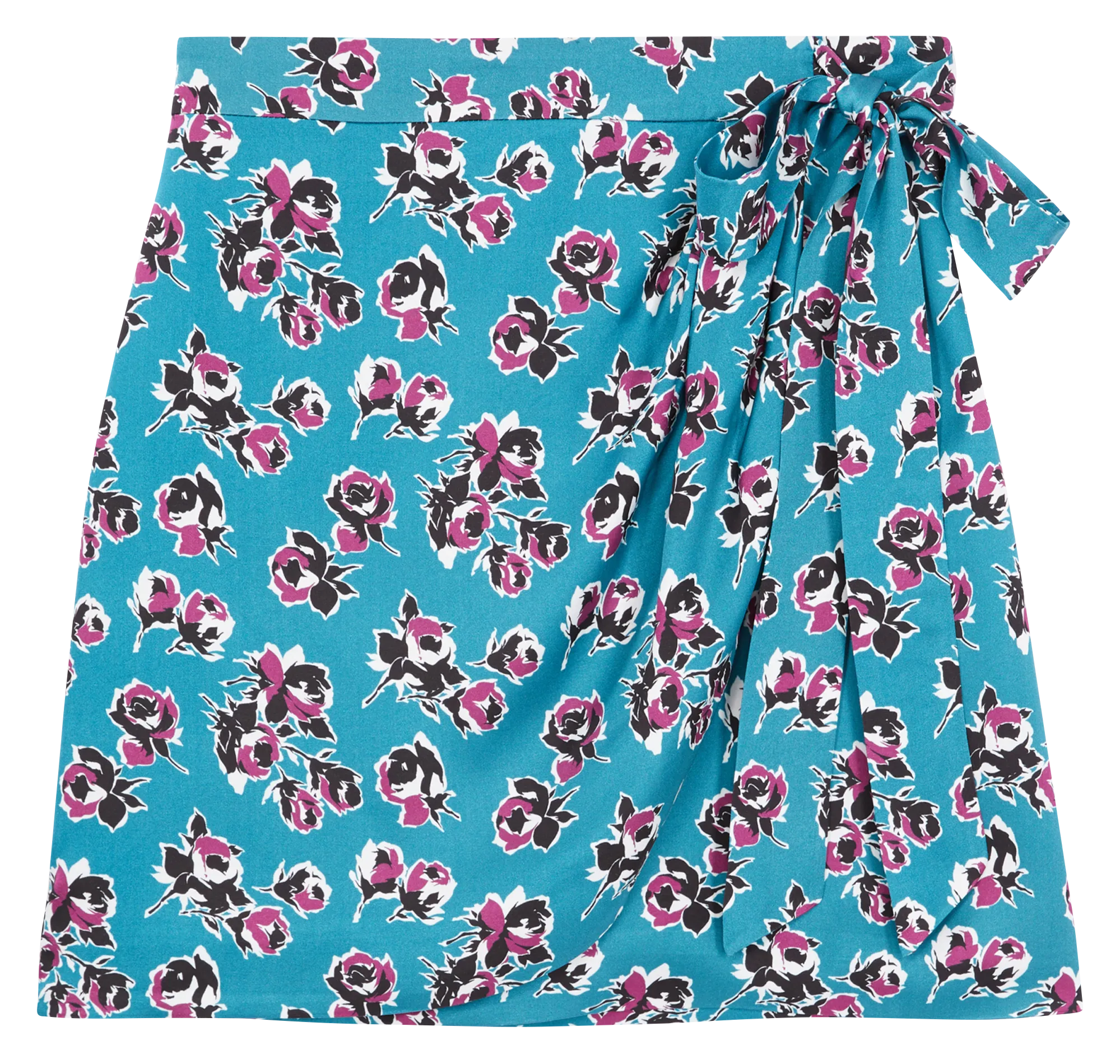 Jupe courte portefeuille imprimée Multicolore