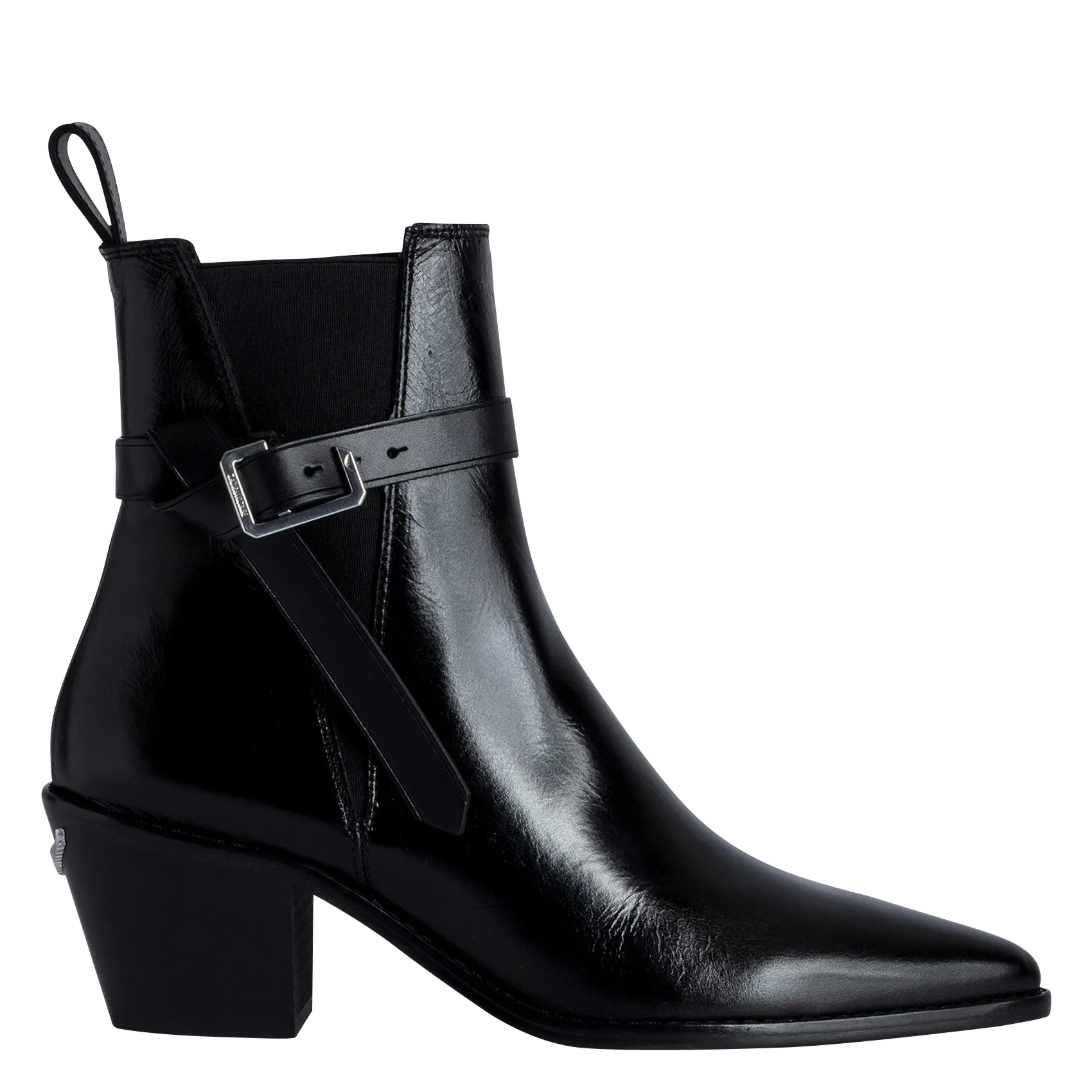 Bottines en cuir vernis Noir TYLER