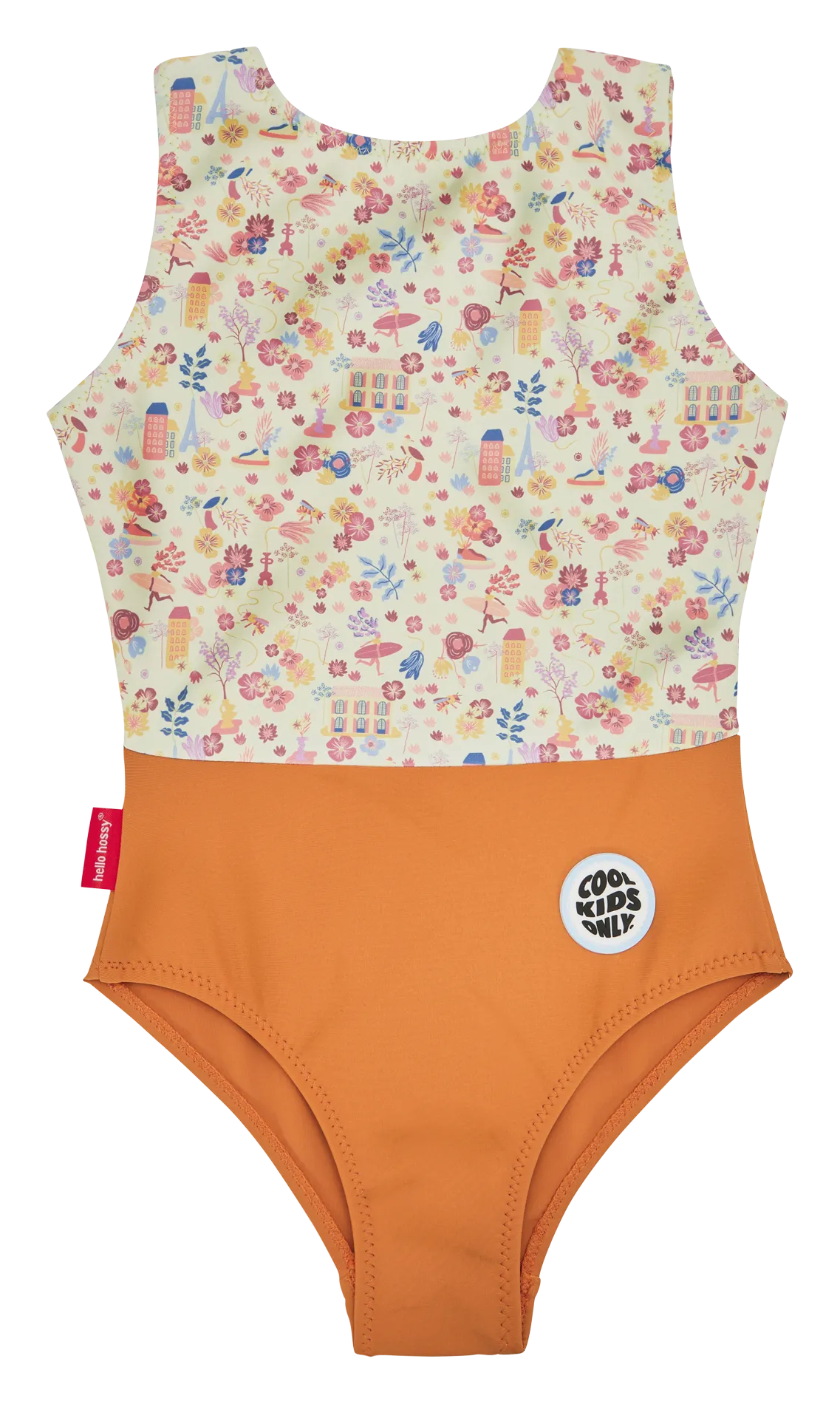 Maillot de bain 1 pièce imprimé Orange DRIED FLOWERS
