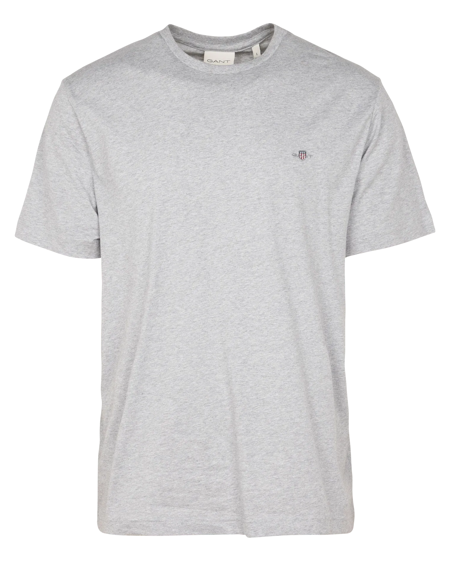 Tee-shirt col rond droit en coton Gris