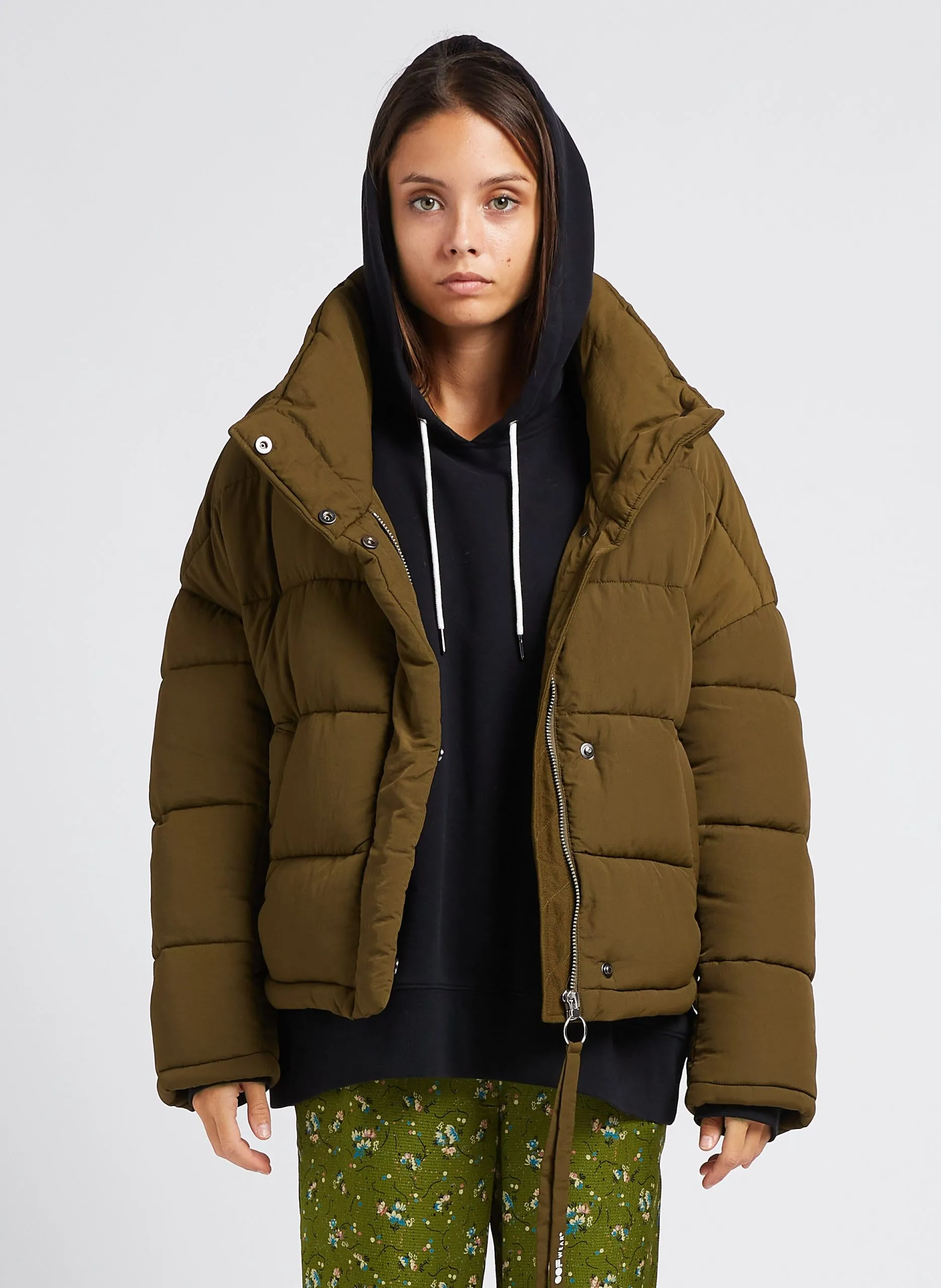 Doudoune oversize col montant Kaki