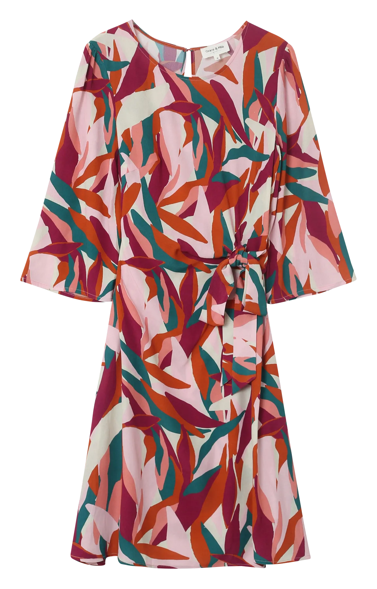 Robe courte fluide imprimée Vert LIDYA