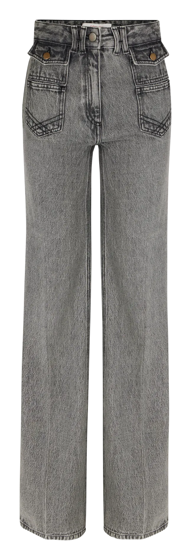 Jean flare en coton stretch Gris ANNA