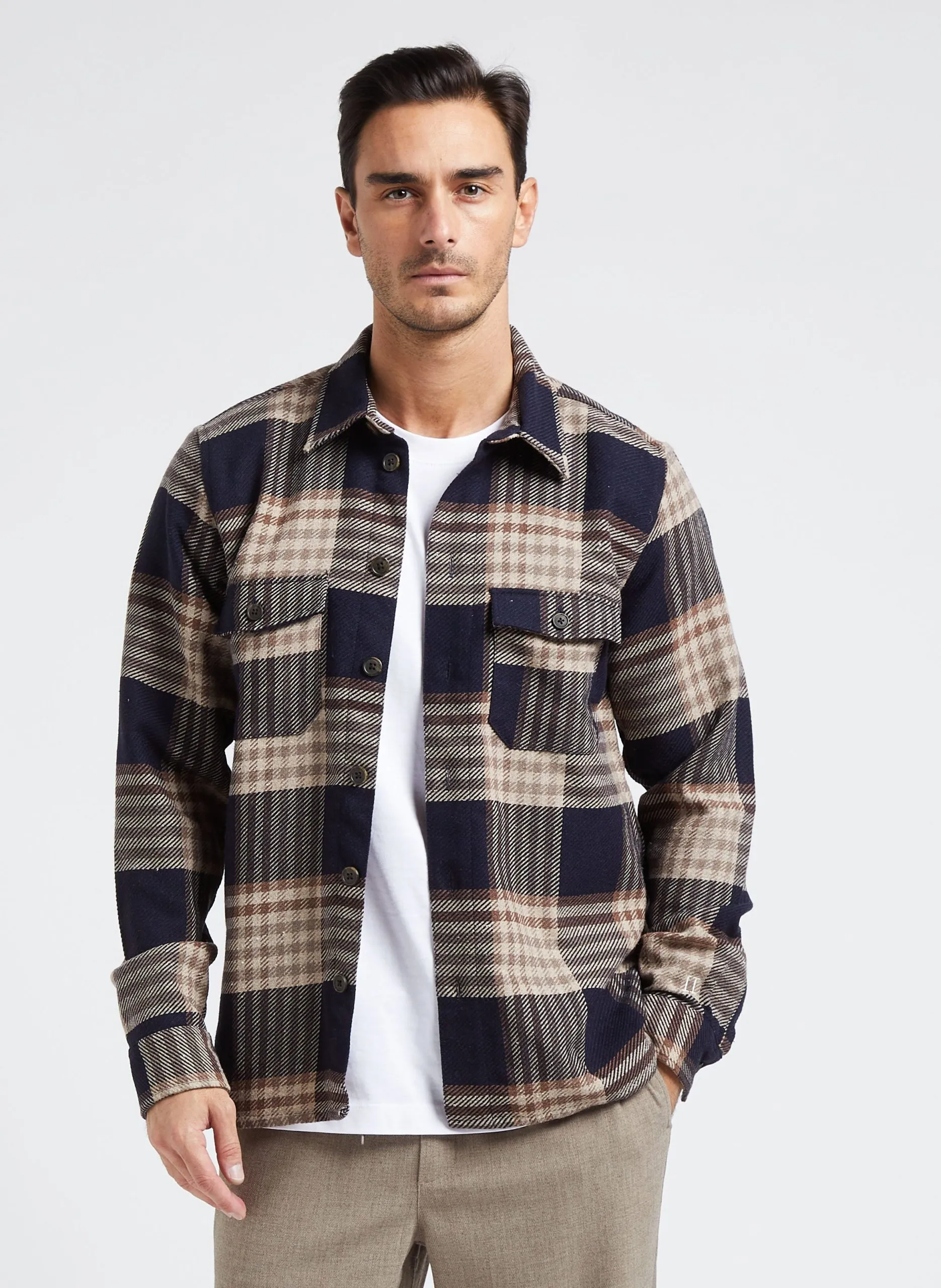 Surchemise col classique en coton Bleu JESSE