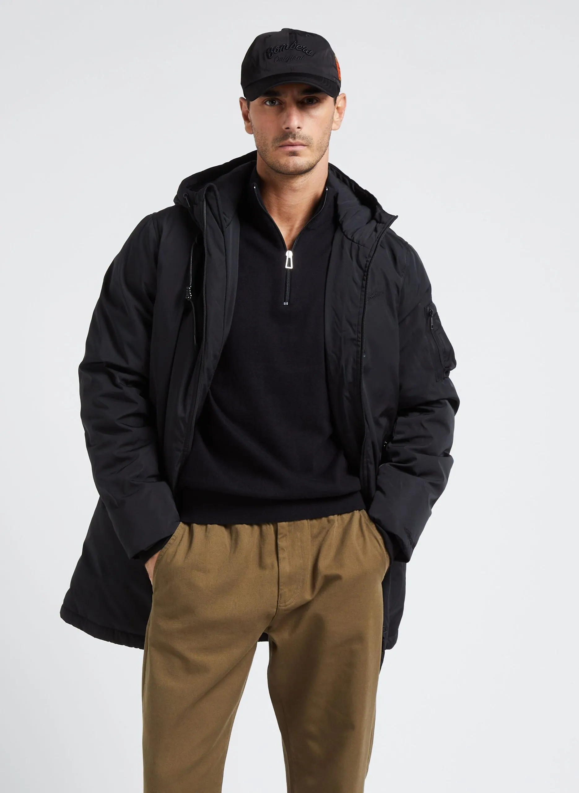 Coupe-vent droit à capuche Noir IOWA