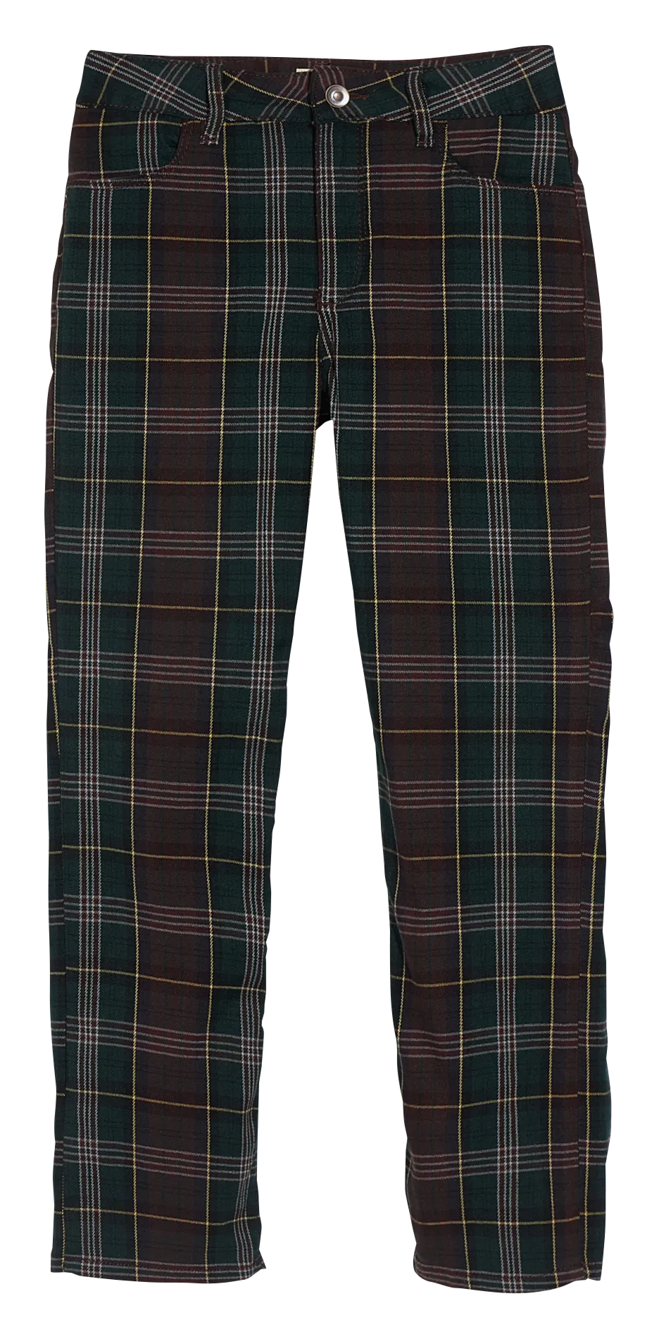 Pantalon droit à carreaux Vert PATTI