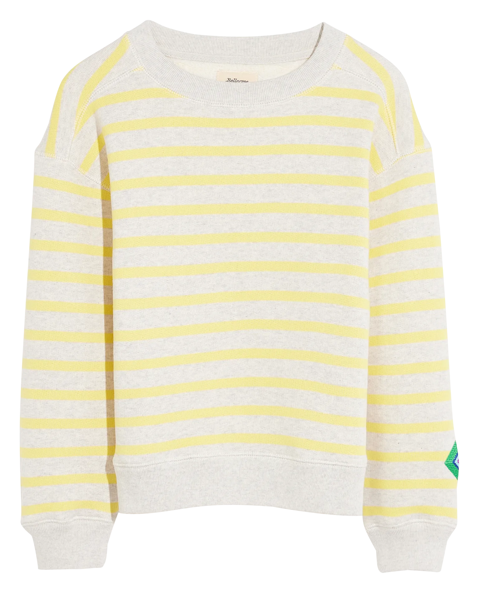 Sweat col rond brodé en coton mélangé Rayé FADOL