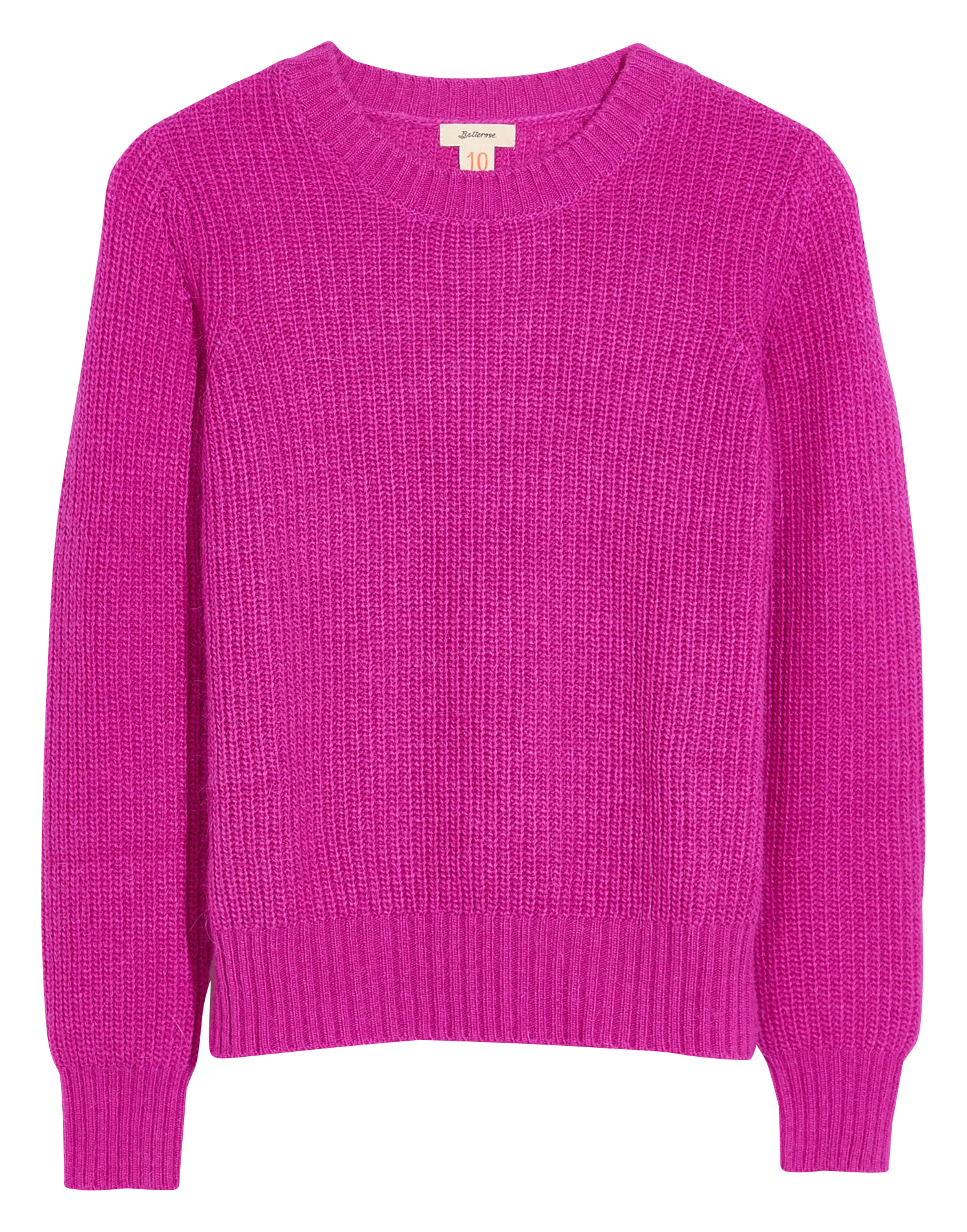 Pull col rond tricot côtelé Rose DIOT