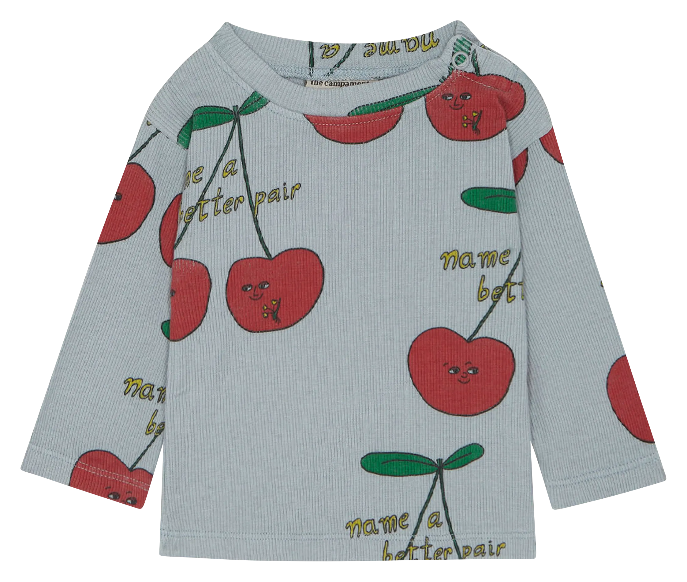 Tee-shirt col rond imprimé en coton bio Bleu