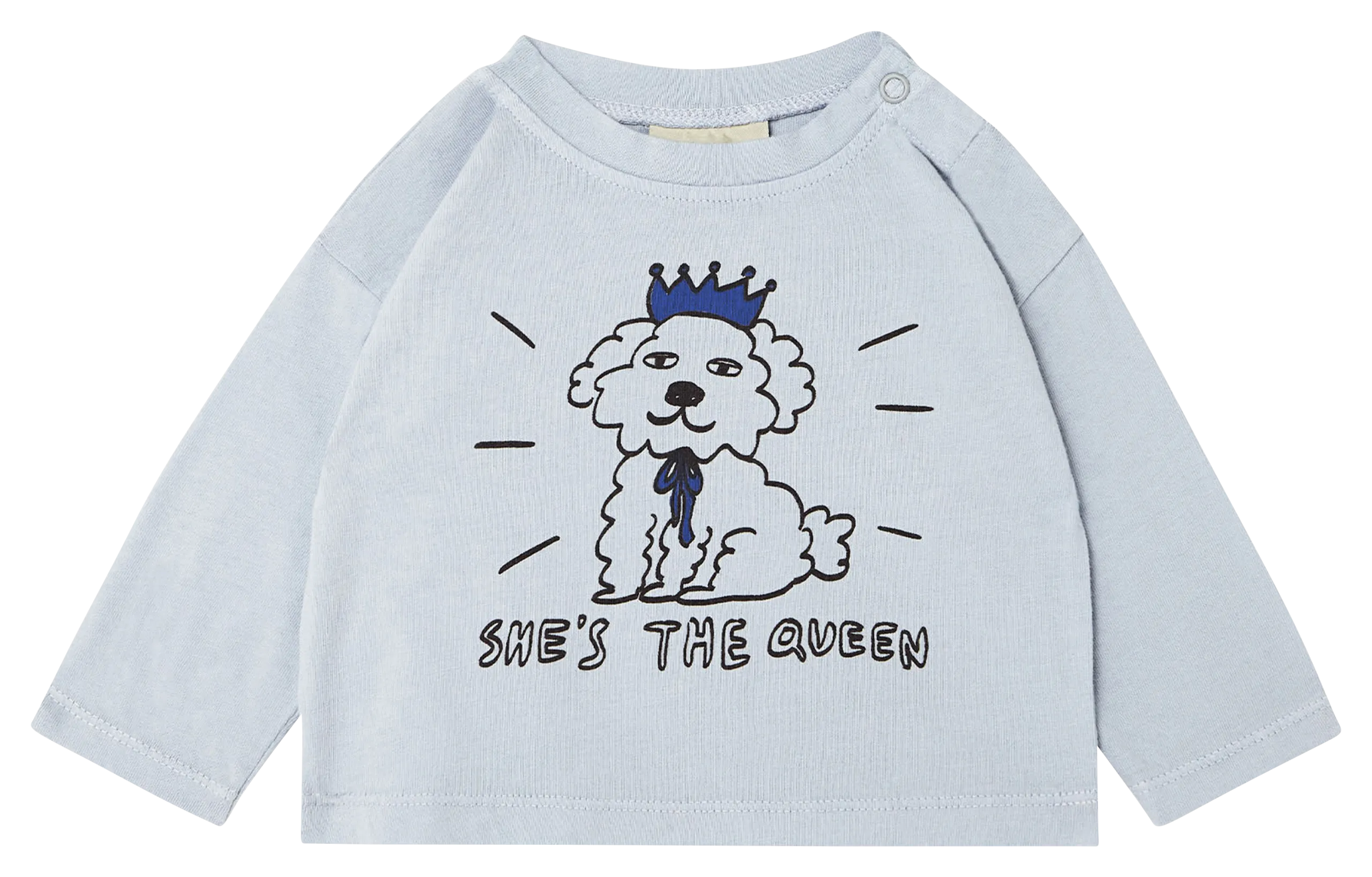 Tee-shirt col rond imprimé en coton Bleu