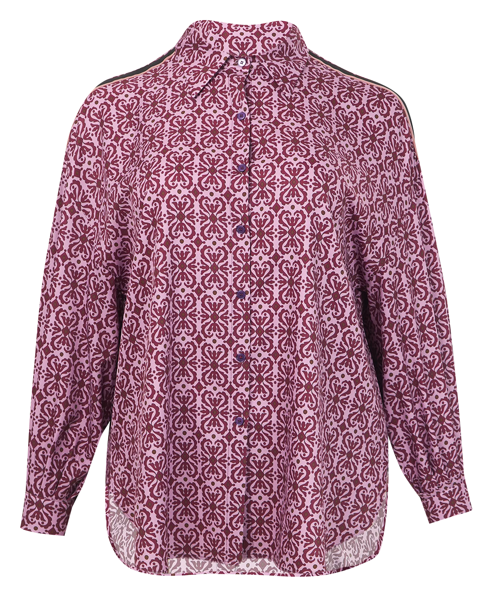 Chemisier col classique imprimé Rouge