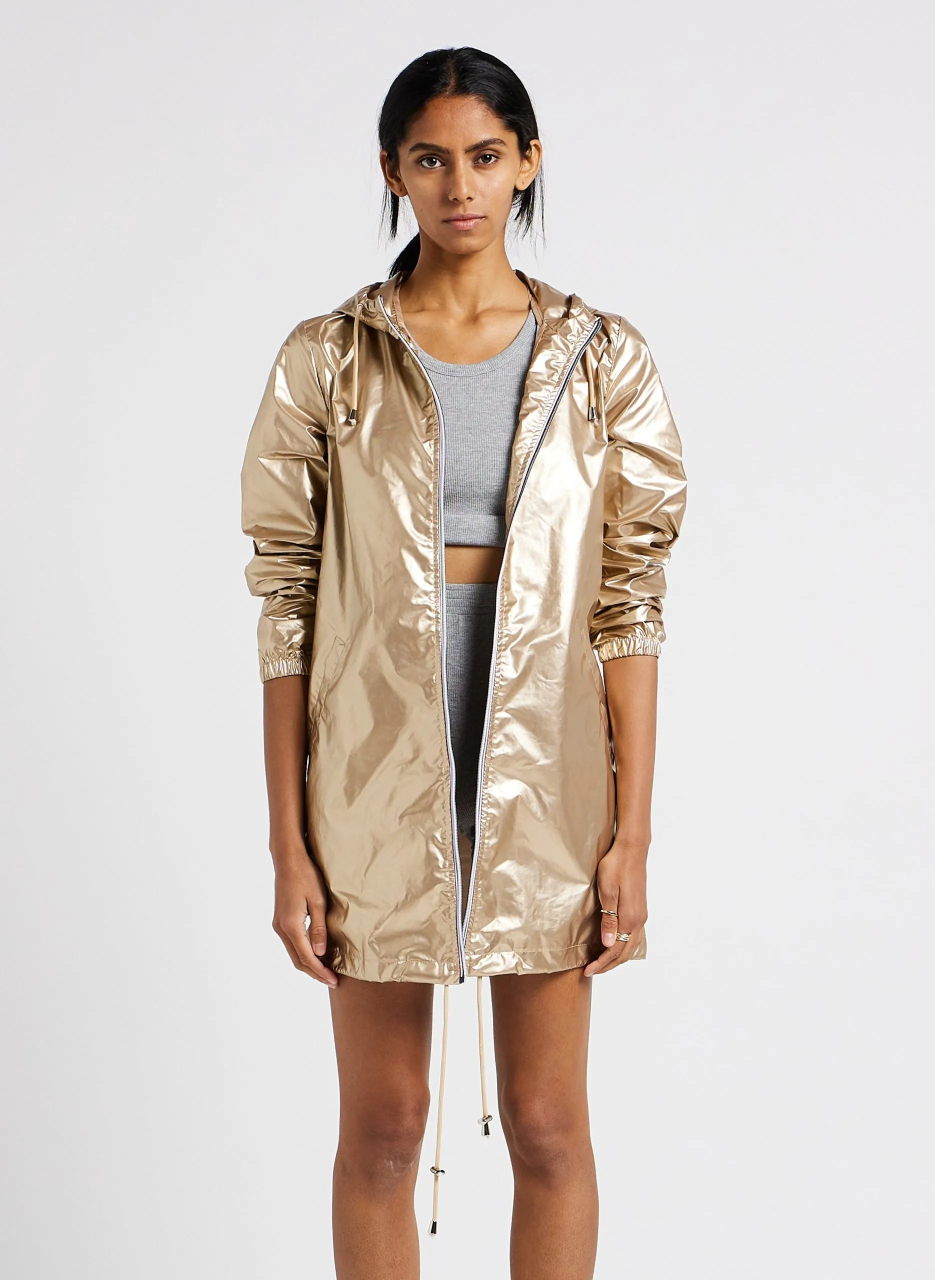 Coupe-vent col montant métallisé Doré RAINY